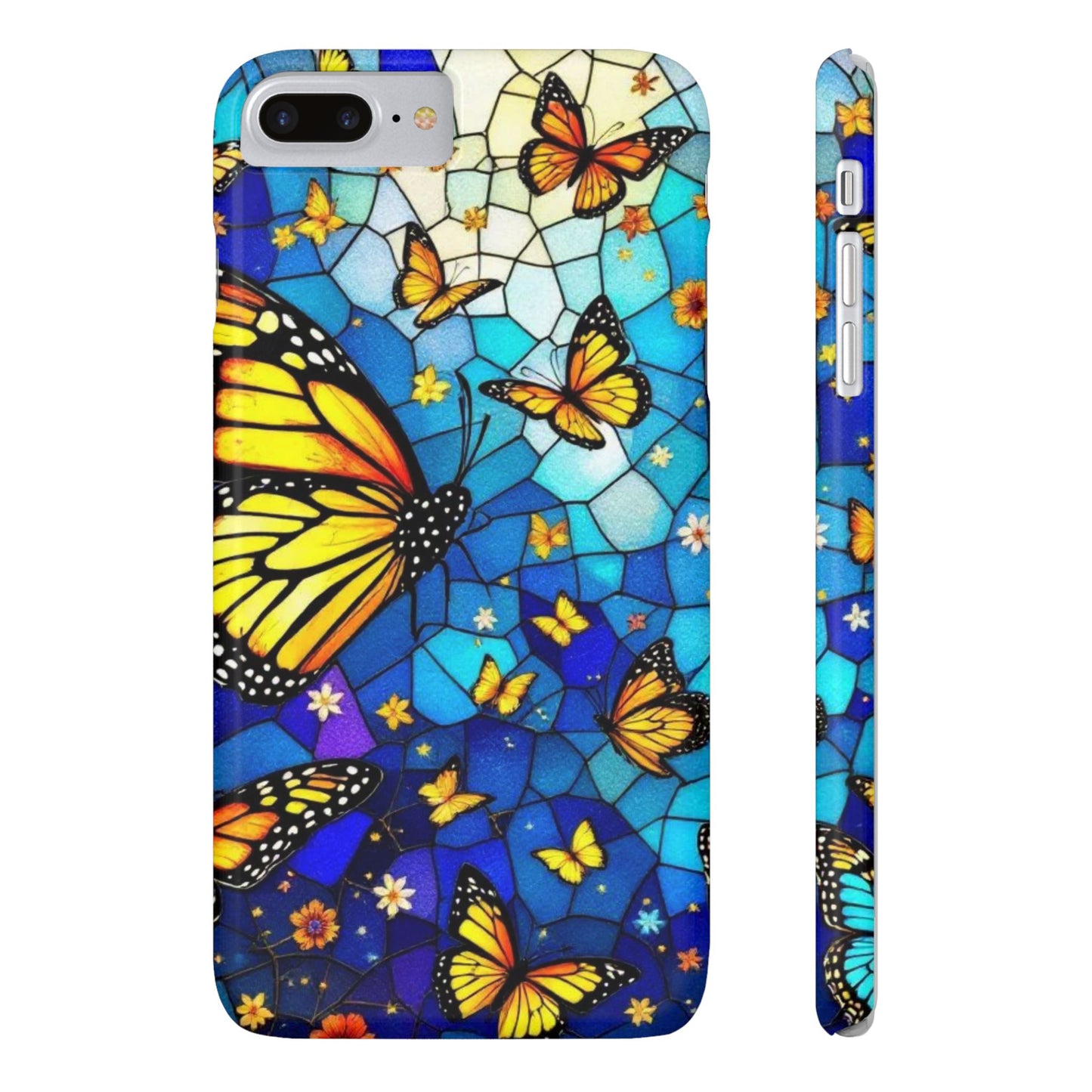 Butterfly Garden Slim Phone Case - Colorful Floral Design, Gift for Nature Lovers, Birthday Surprise, Eco-Friendly, Summer Vibes
