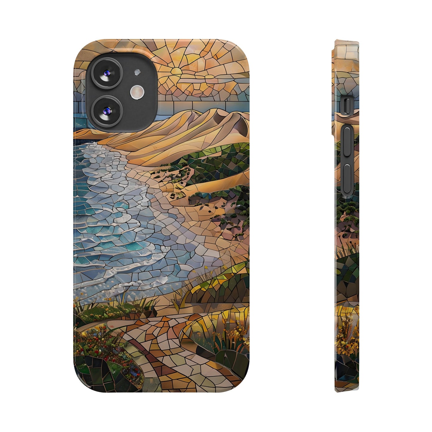 Indiana Dunes National Park Michigan Slim Phone Case, Mosaic Phone Case, East U.S. Nature Art, Coastal Chic, Ocean Lovers, Nature Inspired