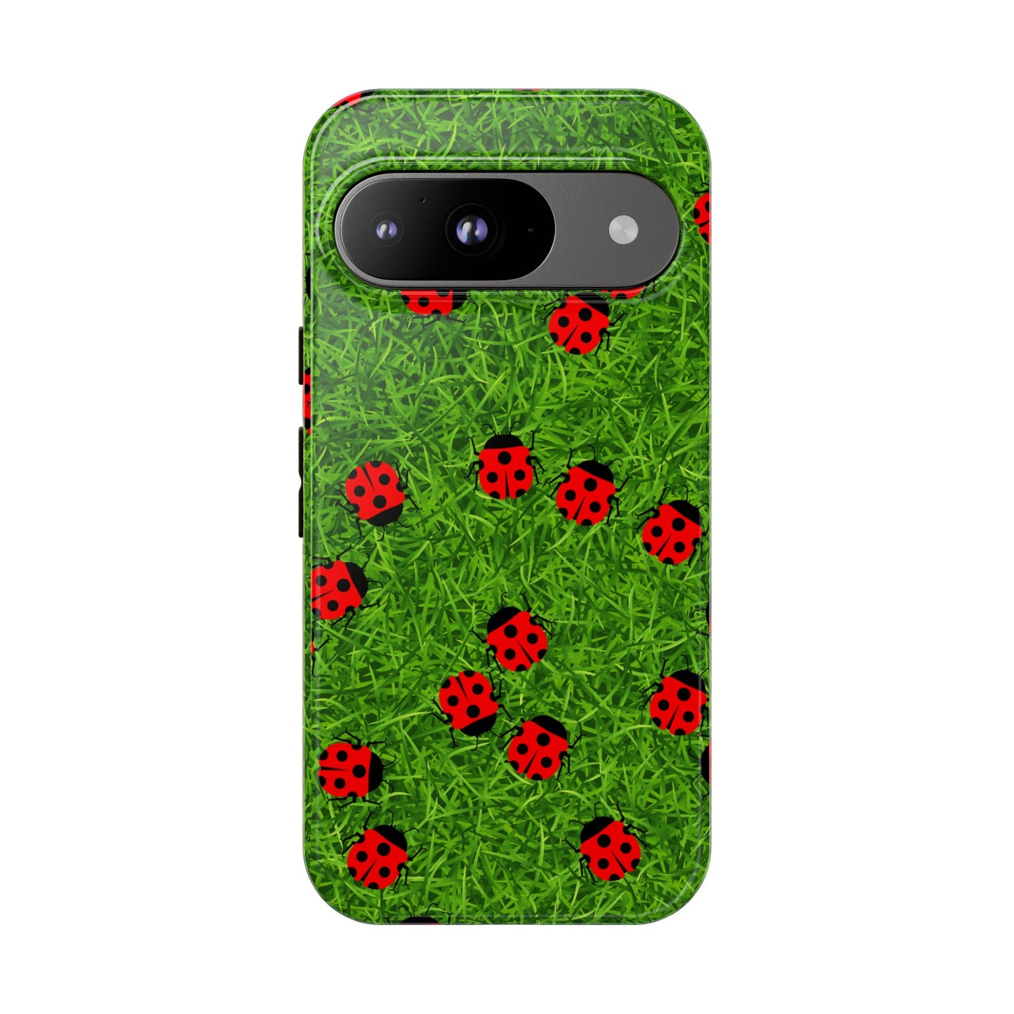 Ladybug Tough Phone Case - Cute Insect Aesthetic, Nature Pattern Art Design, Compatible with iPhone, Galaxy, and Google Phones