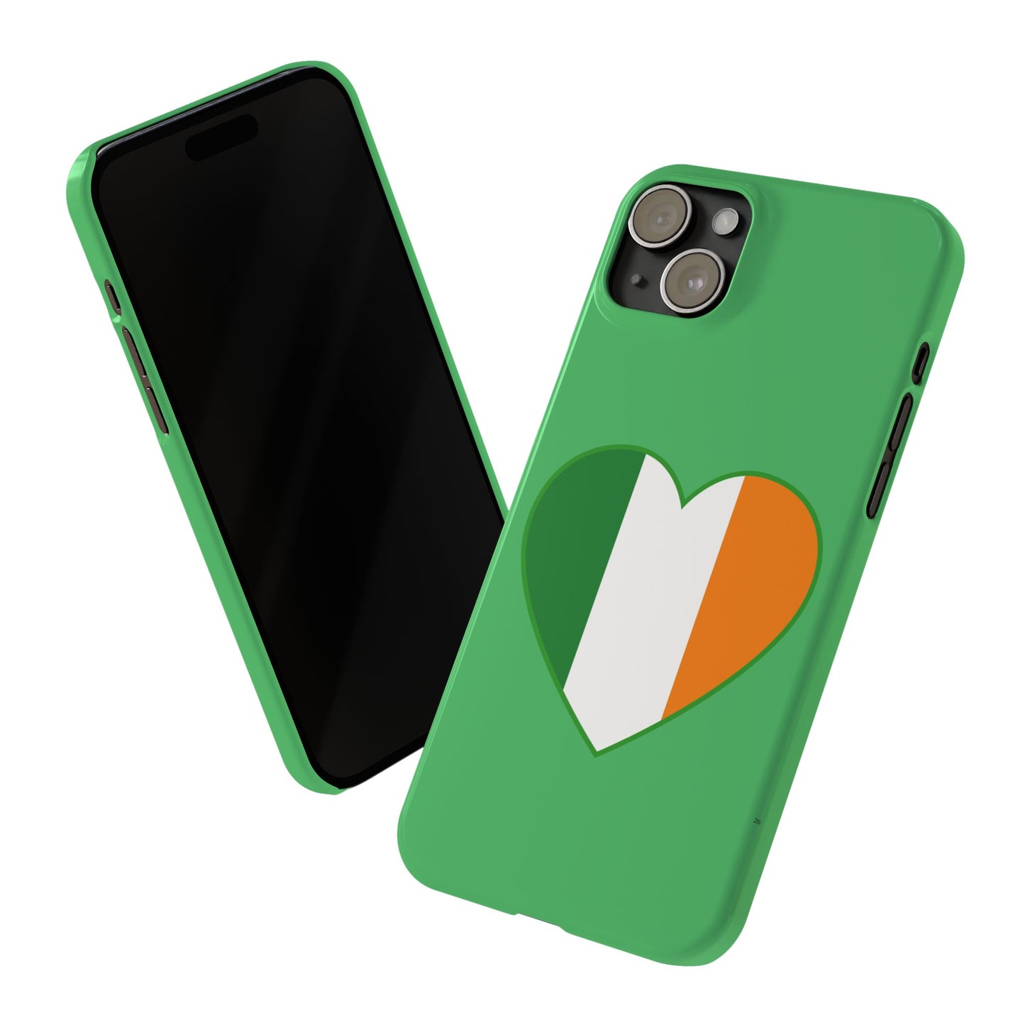 Ireland Heart Flag Slim Phone Case, St. Patrick Design Phone Cover, Compatible with iPhone 17, 16, 15, 14, 13, 12, 11