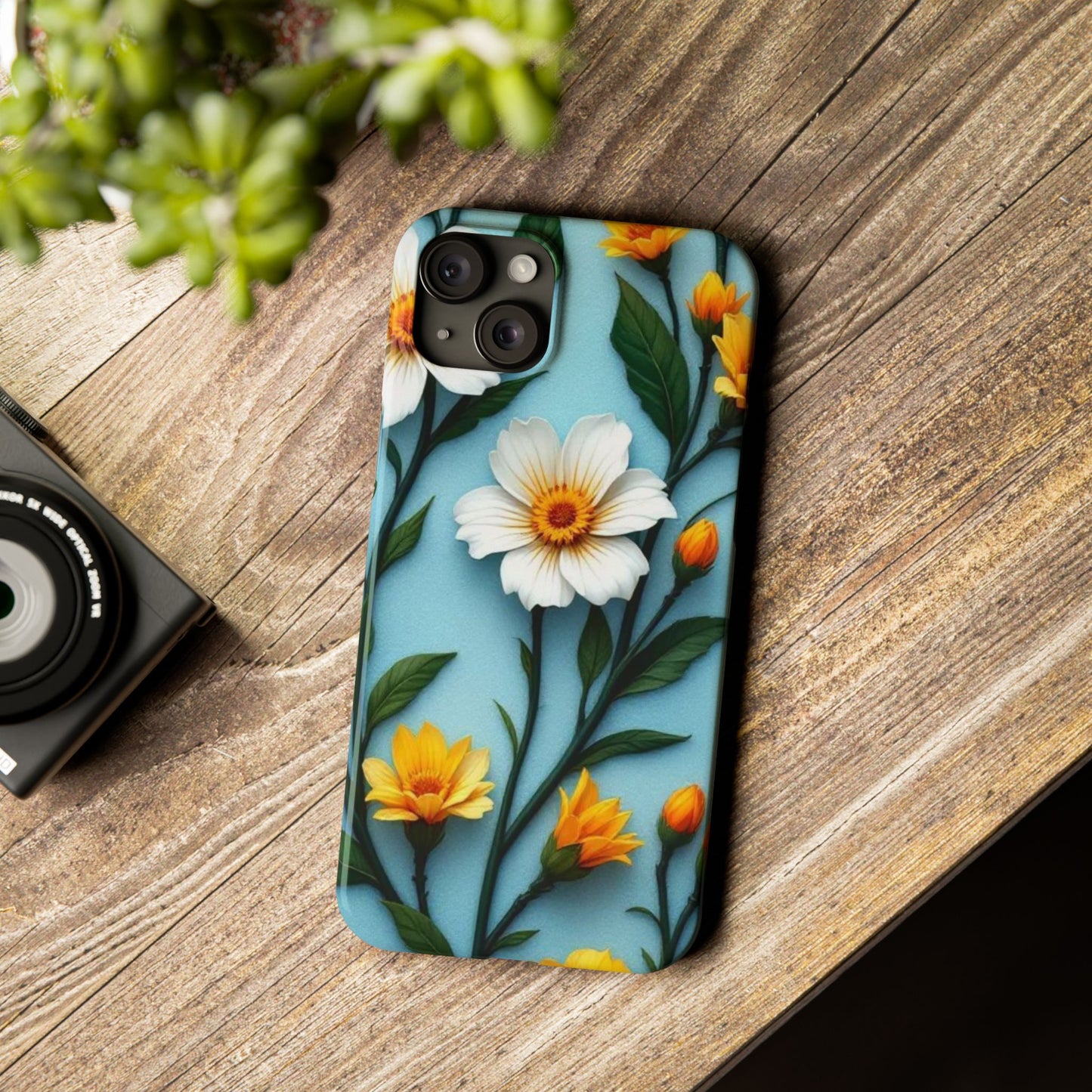 Floral Slim Phone Case, Smartphone Accessories, Gift for Her, Nature Lover Gift, Spring Decor, Cute Phone Cover
