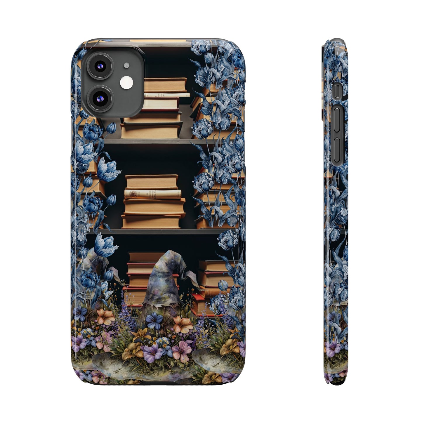 Artistic Bookworm Phone Case for Literary Lovers, Slim Case, Literary Gift, Book Lover Accessory, Floral Design, Unique Phone Accessories