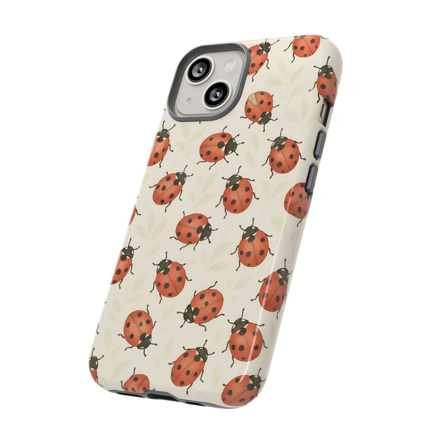 Ladybug Tough Phone Case - Cute Insect Aesthetic, Nature-Inspired Pattern Art, Compatible with iPhone, Galaxy, and Google Phones