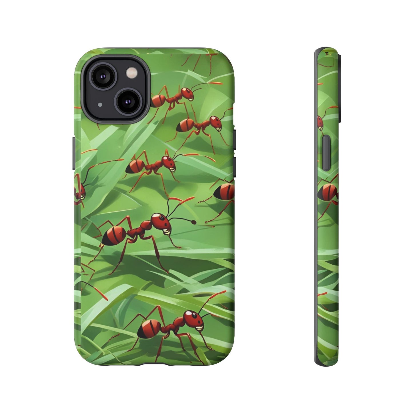 Marching Ant Pattern Tough Phone Case - Realistic Insect Art, Minimalist Nature Aesthetic, Compatible with iPhone, Galaxy, and Google Phones