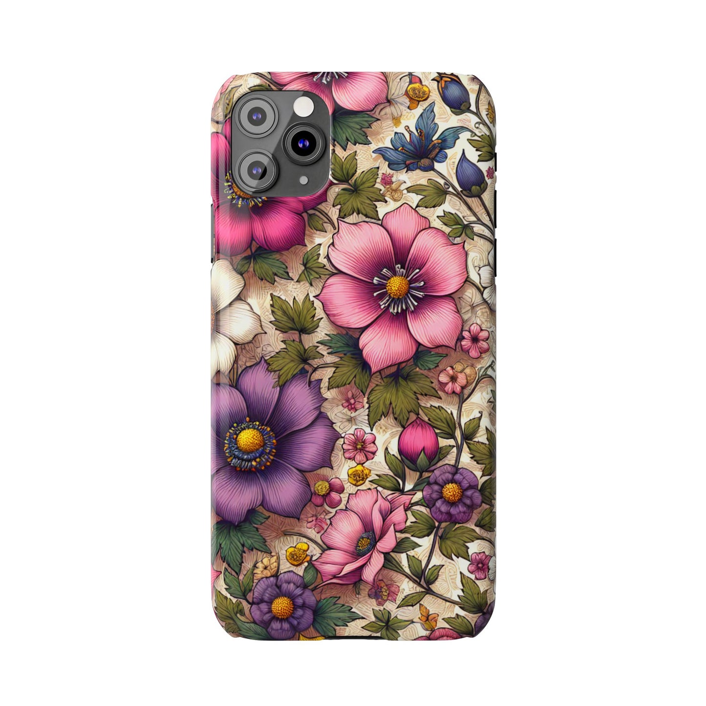 Floral Slim Phone Case - Vibrant Flower Design, Unique Floral iPhone Cover, Flower Phone Case, Gift for Her, Stylish Accessories