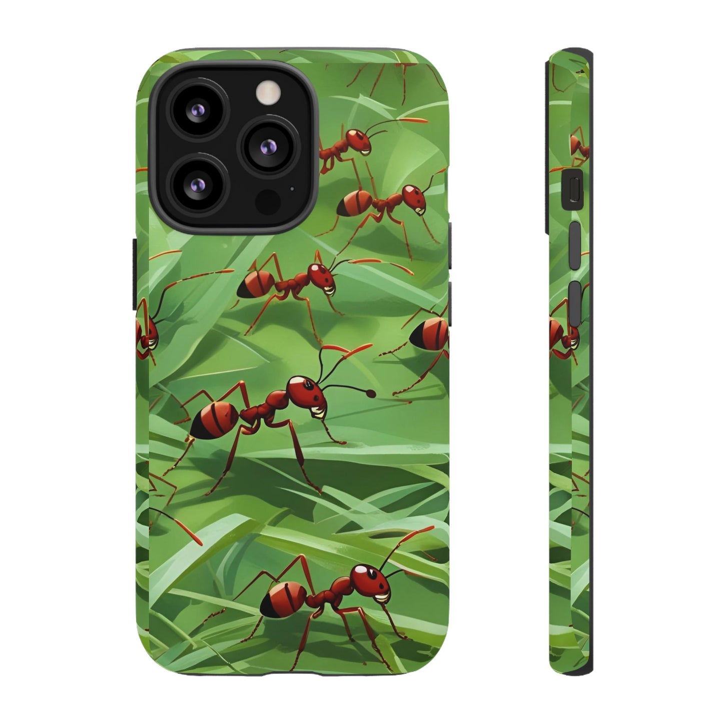 Marching Ant Pattern Tough Phone Case - Realistic Insect Art, Minimalist Nature Aesthetic, Compatible with iPhone, Galaxy, and Google Phones