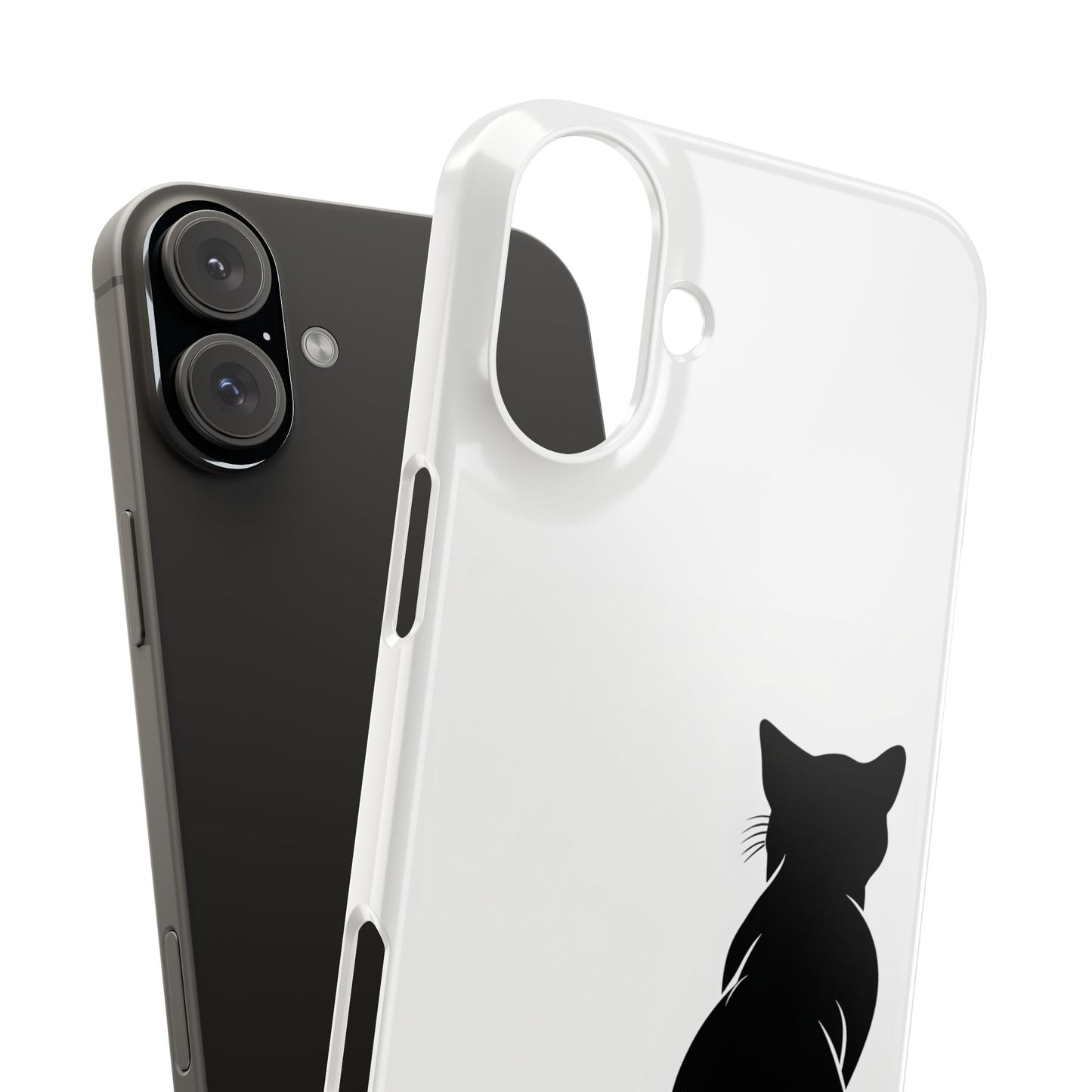 Black Cat Halloween Slim Phone Case Coquette, Creepy Cute Gift for Her, Goth Coquette Spooky Case, Compatible with iPhone, Galaxy, Google