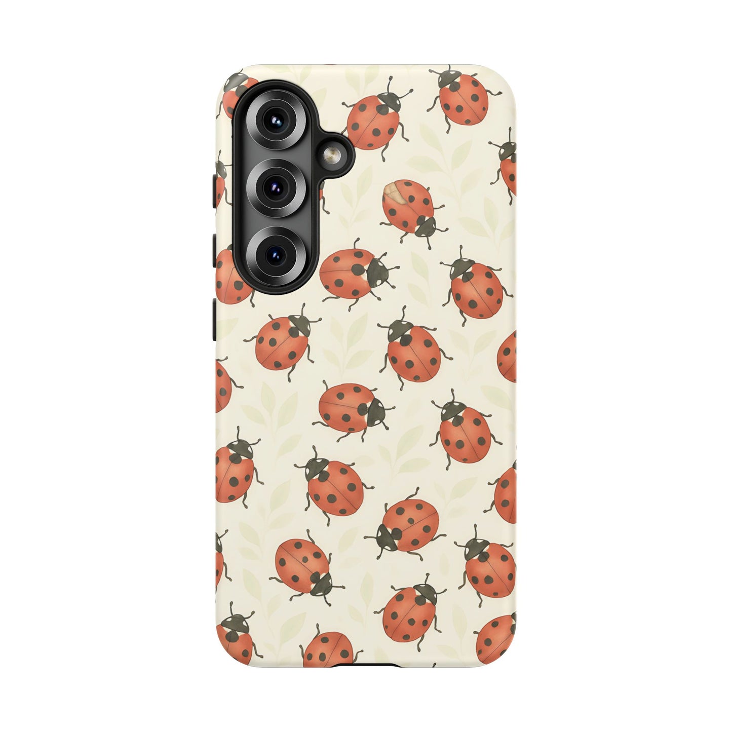 Ladybug Tough Phone Case - Cute Insect Aesthetic, Nature-Inspired Pattern Art, Compatible with iPhone, Galaxy, and Google Phones