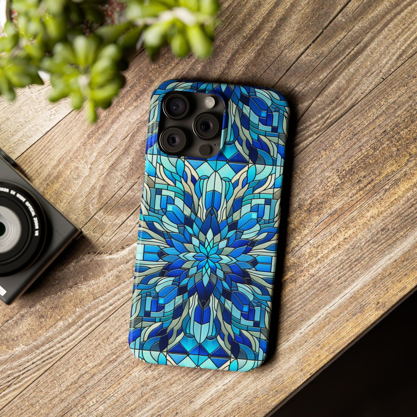 Stained Glass Slim Phone Cases, Floral Phone Covers, Unique Gifts, Artistic Phone Skins, Smartphone Accessories, Stylish Cases