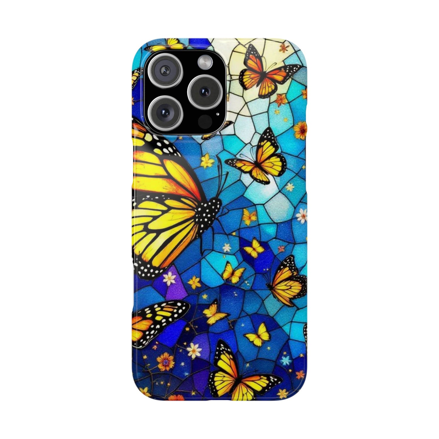 Butterfly Garden Slim Phone Case - Colorful Floral Design, Gift for Nature Lovers, Birthday Surprise, Eco-Friendly, Summer Vibes