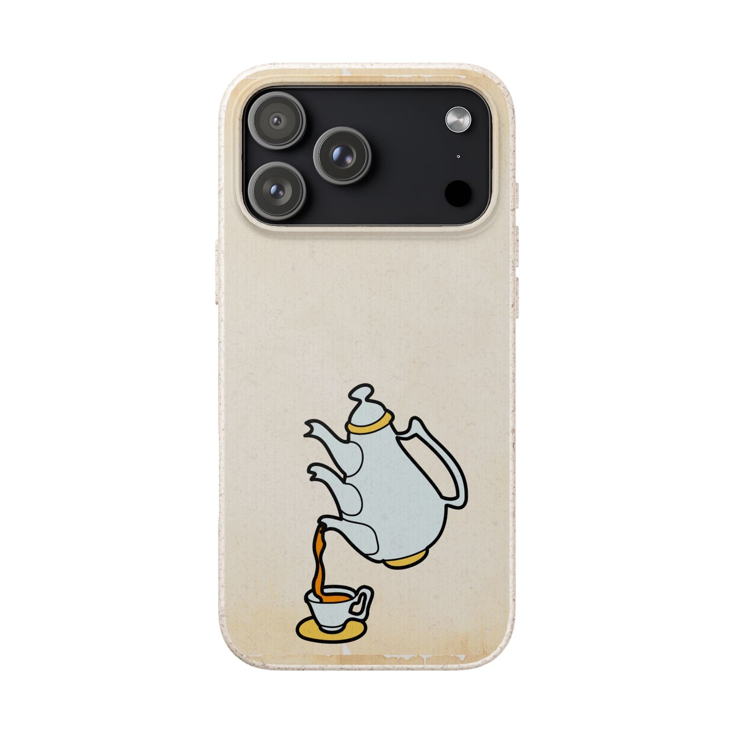 Alice in Wonderland Biodegradable Phone Case, Tea Kettle and Cups Phone Cover, Compatible with iPhone 17, 16, 15, 14, 13