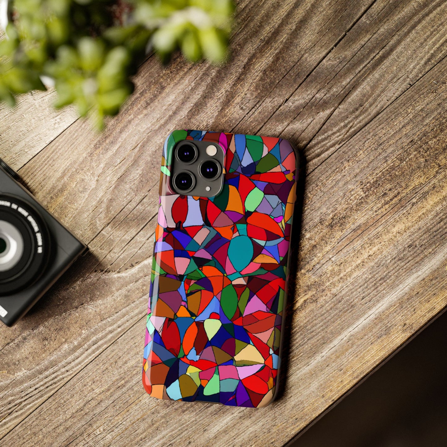 Colorful Stained Glass Modern Abstract- Colorful Art, Stylish Accessory, Fun Gift, Unique Design, Phone Protection