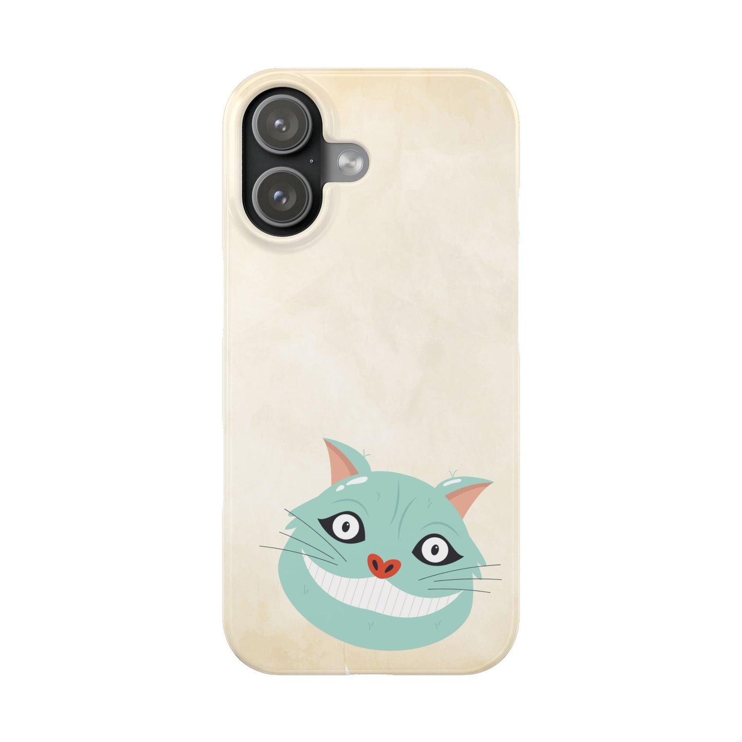Alice in Wonderland Slim Phone Case, Cheshire Cat Phone Cover Compatible with iPhone 13, 14, 15, 16, 17