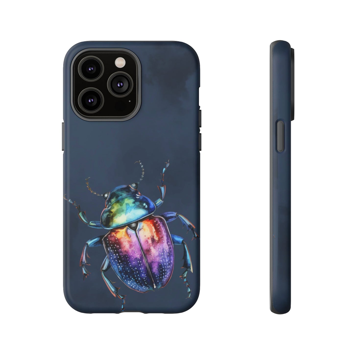 Iridescent Beetle Tough Phone Case - Insect Art Design, Nature-Inspired Pattern, Compatible with iPhone, Galaxy, and Google Phones