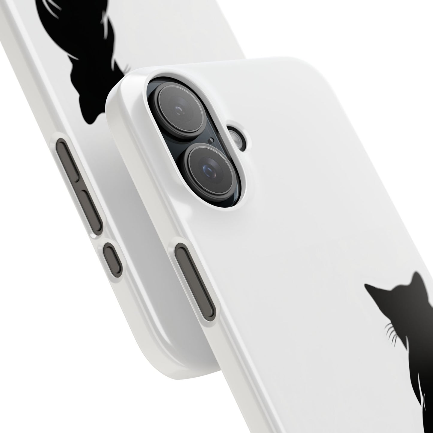 Black Cat Halloween Slim Phone Case Coquette, Creepy Cute Gift for Her, Goth Coquette Spooky Case, Compatible with iPhone, Galaxy, Google