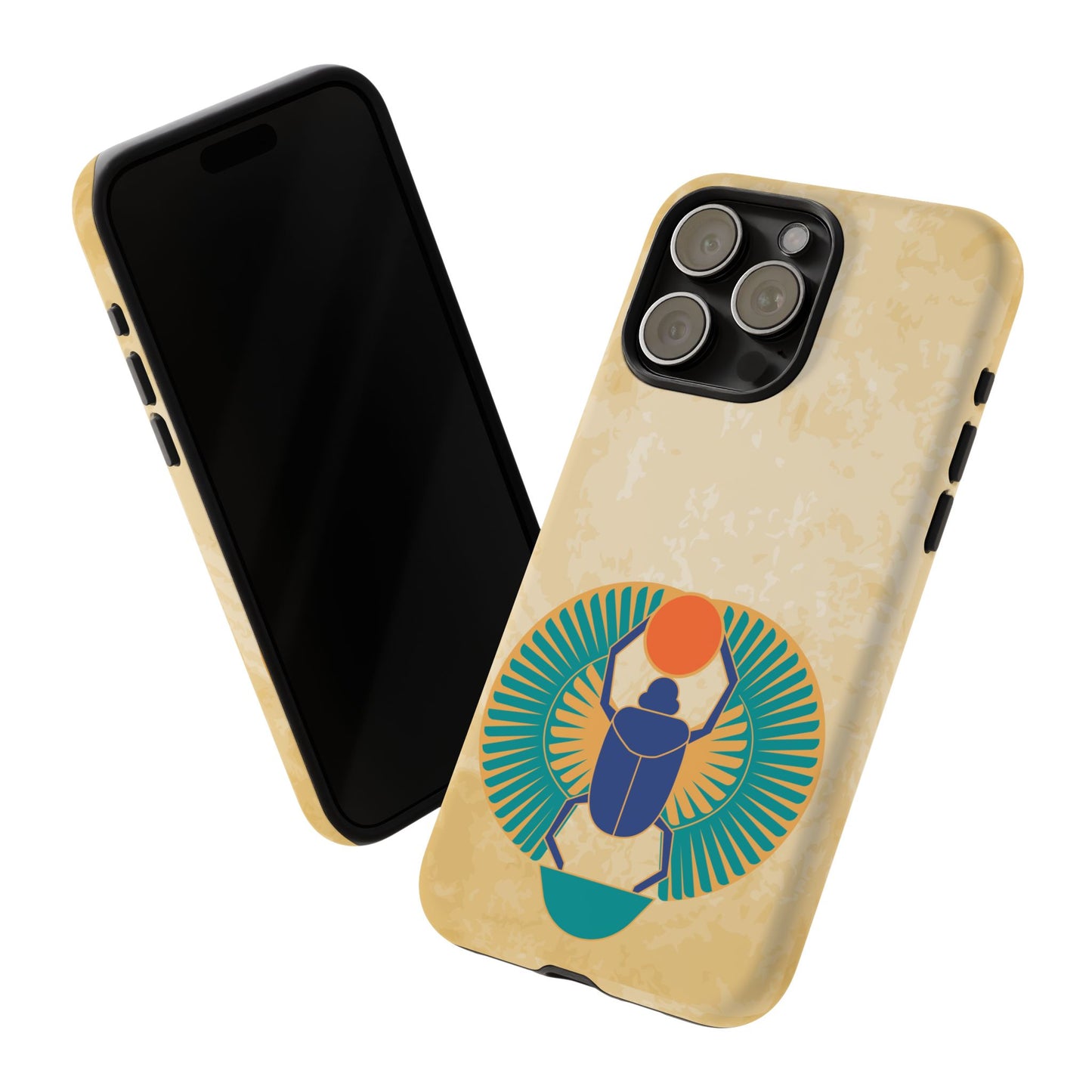 Ancient Egyptian Scarab Beetle Tough Phone Case - Symbol of Rebirth Design, Mythological Art, Compatible with iPhone, Galaxy, and Google