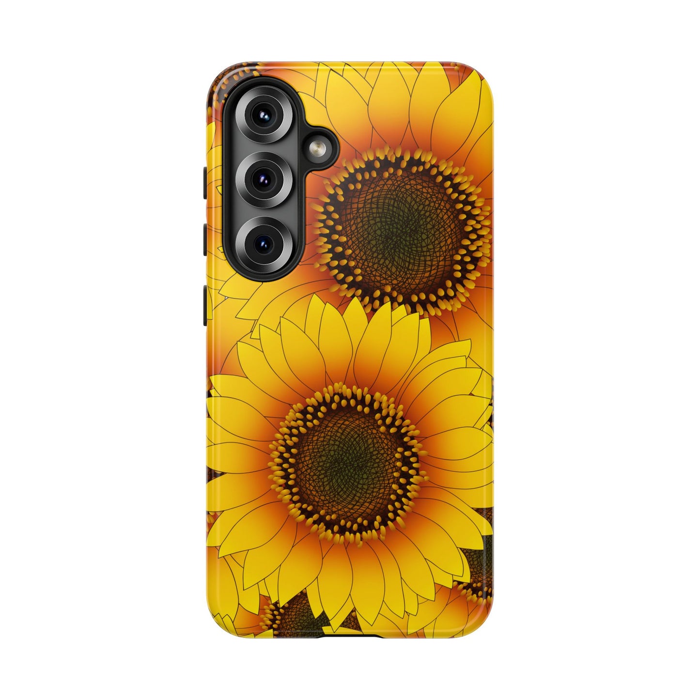 Sunflower Aesthetic Tough Phone Case - Bright Floral Art, Bold Yellow Sunflower Design, Compatible with iPhone, Galaxy, and Google Phones
