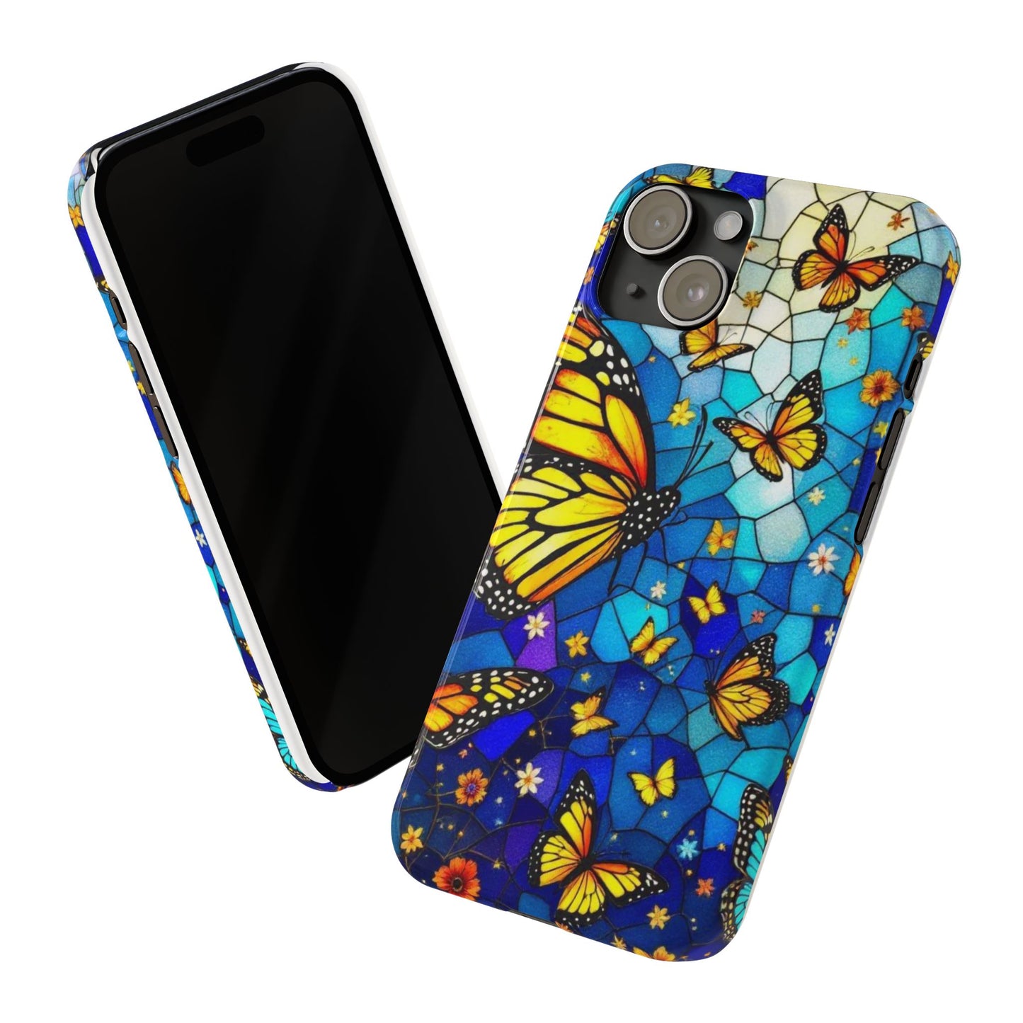 Butterfly Garden Slim Phone Case - Colorful Floral Design, Gift for Nature Lovers, Birthday Surprise, Eco-Friendly, Summer Vibes