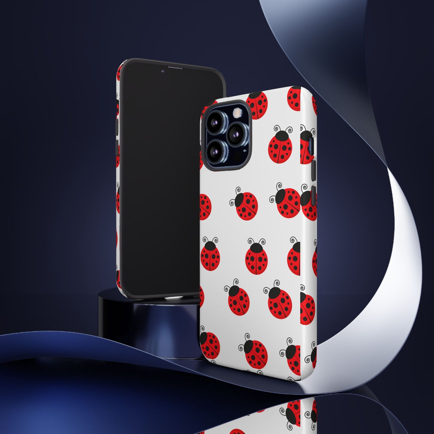 Ladybug Tough Phone Case - Cute Insect Aesthetic, Nature-Inspired Pattern Art, Compatible with iPhone, Galaxy, and Google Phones