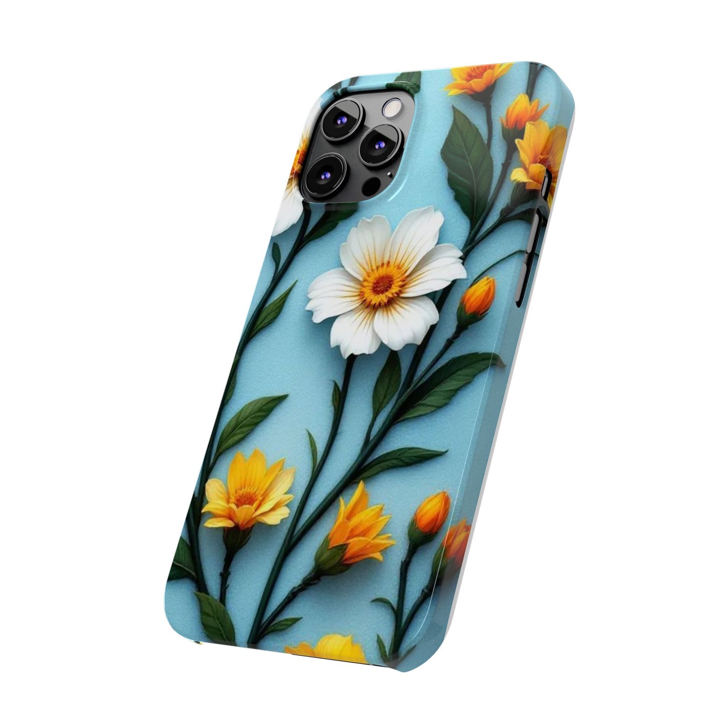 Floral Slim Phone Case, Smartphone Accessories, Gift for Her, Nature Lover Gift, Spring Decor, Cute Phone Cover