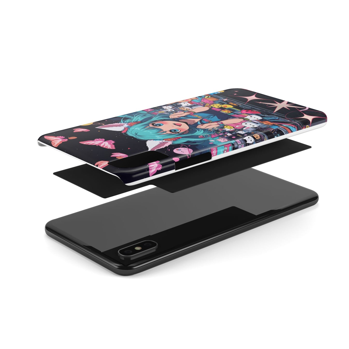 Y2K Anime Girl Slim Phone Case, Kawaii Vaporwave Style, Cute Maximalist Aesthetic, Anime Design, Slim Protection, Aesthetic Accessory