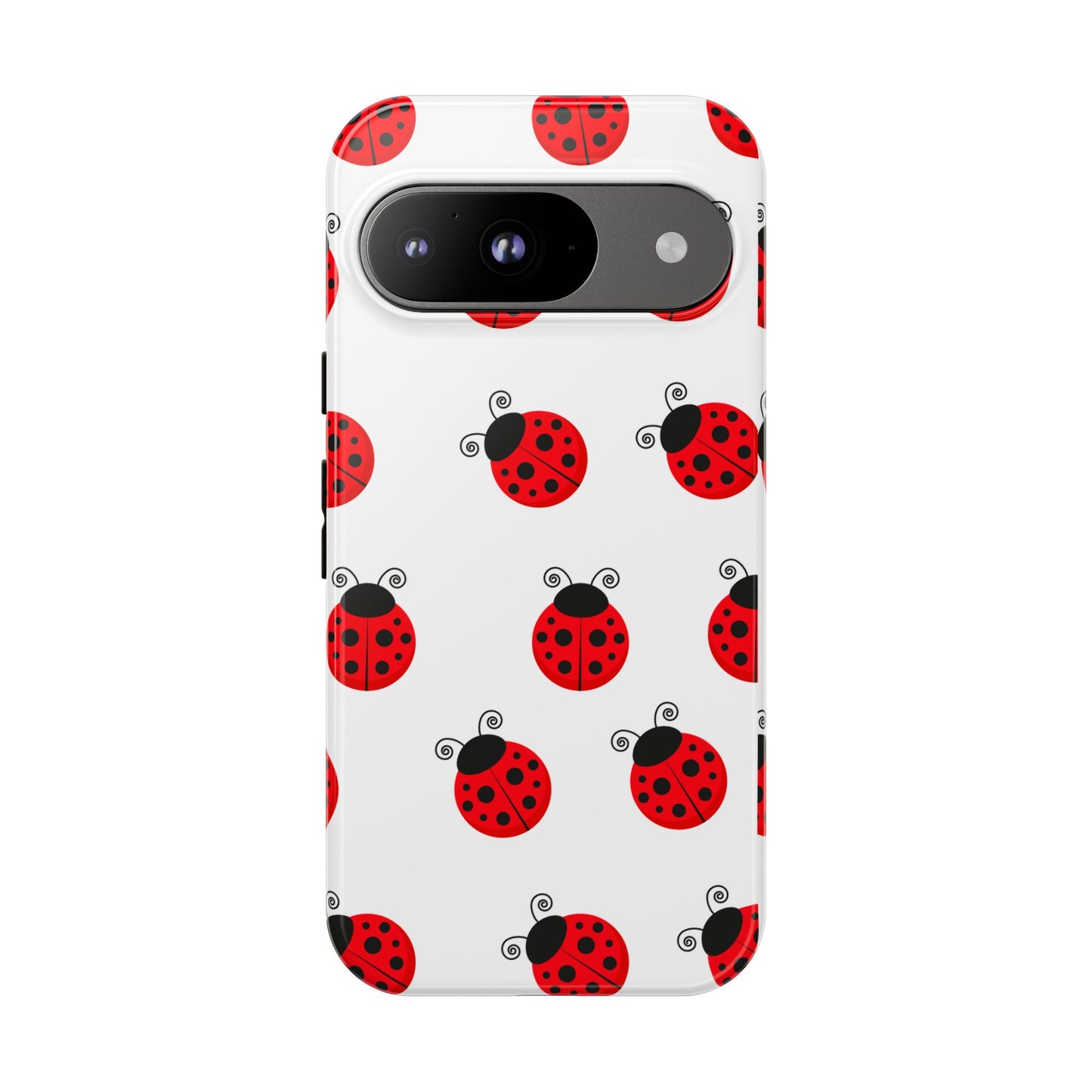 Ladybug Tough Phone Case - Cute Insect Aesthetic, Nature-Inspired Pattern Art, Compatible with iPhone, Galaxy, and Google Phones