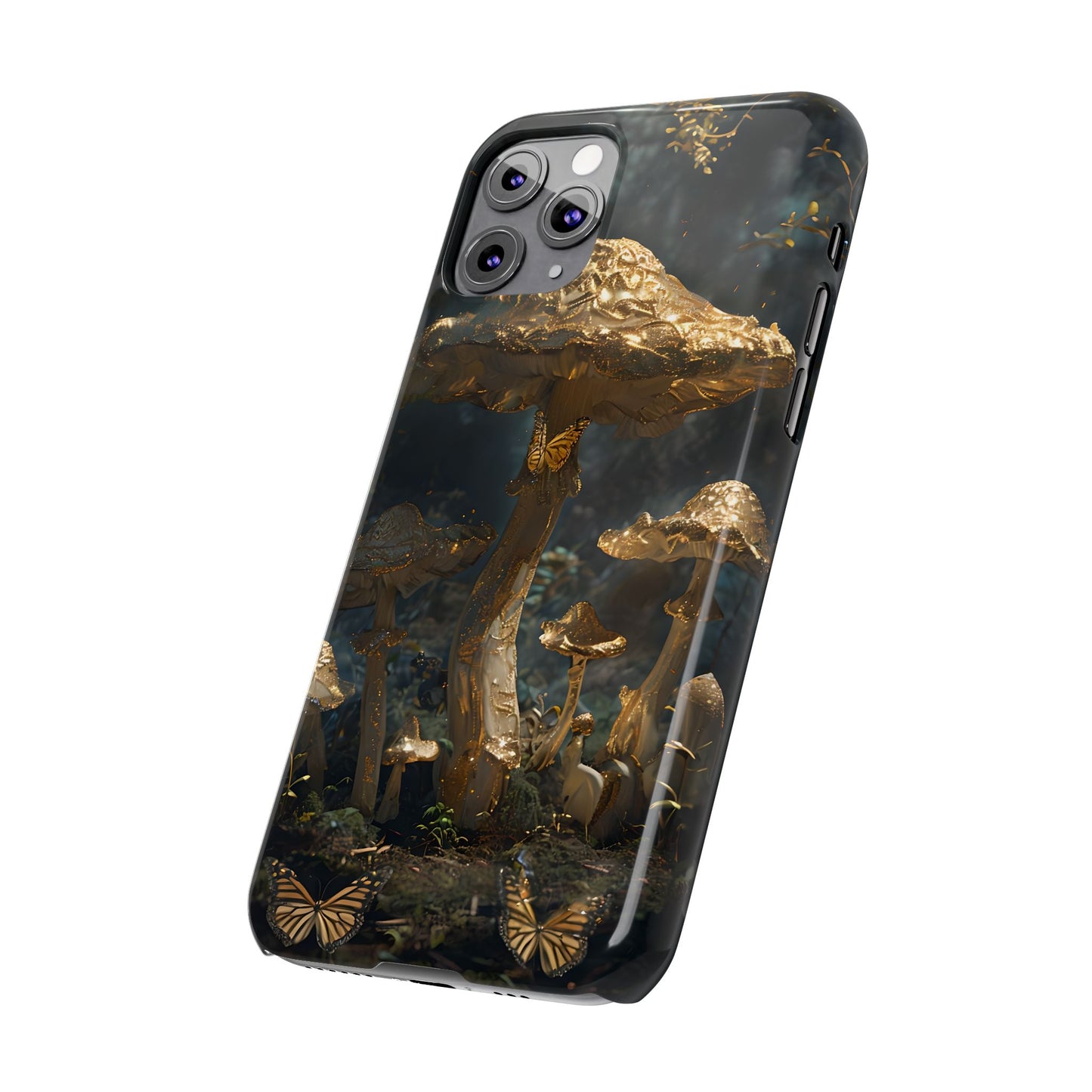 Enchanted Forest Slim Phone Cases, Fantasy Phone Cover, Mushroom Design, Nature Lover Gift, Boho Chic Cell Phone Case