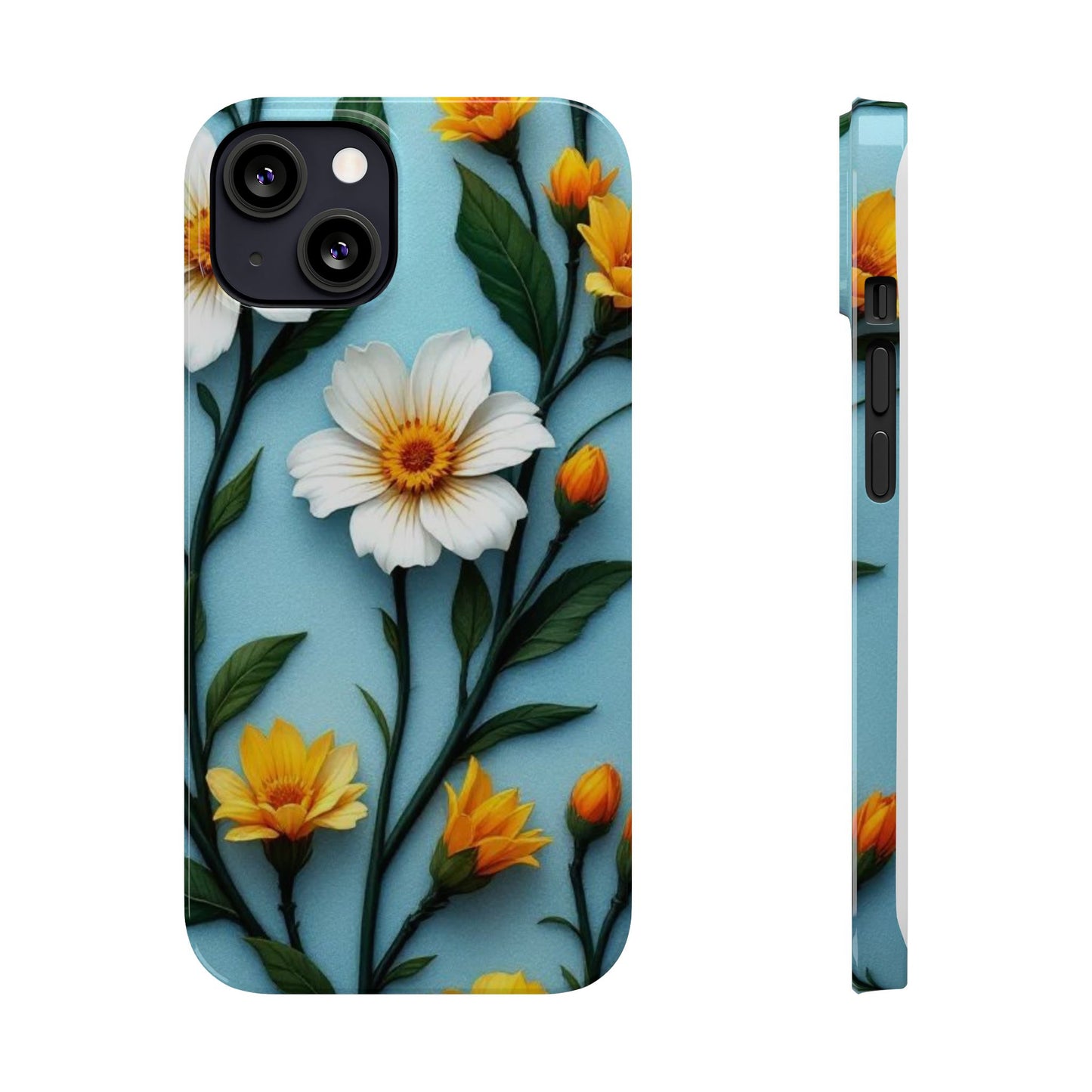 Floral Slim Phone Case, Smartphone Accessories, Gift for Her, Nature Lover Gift, Spring Decor, Cute Phone Cover