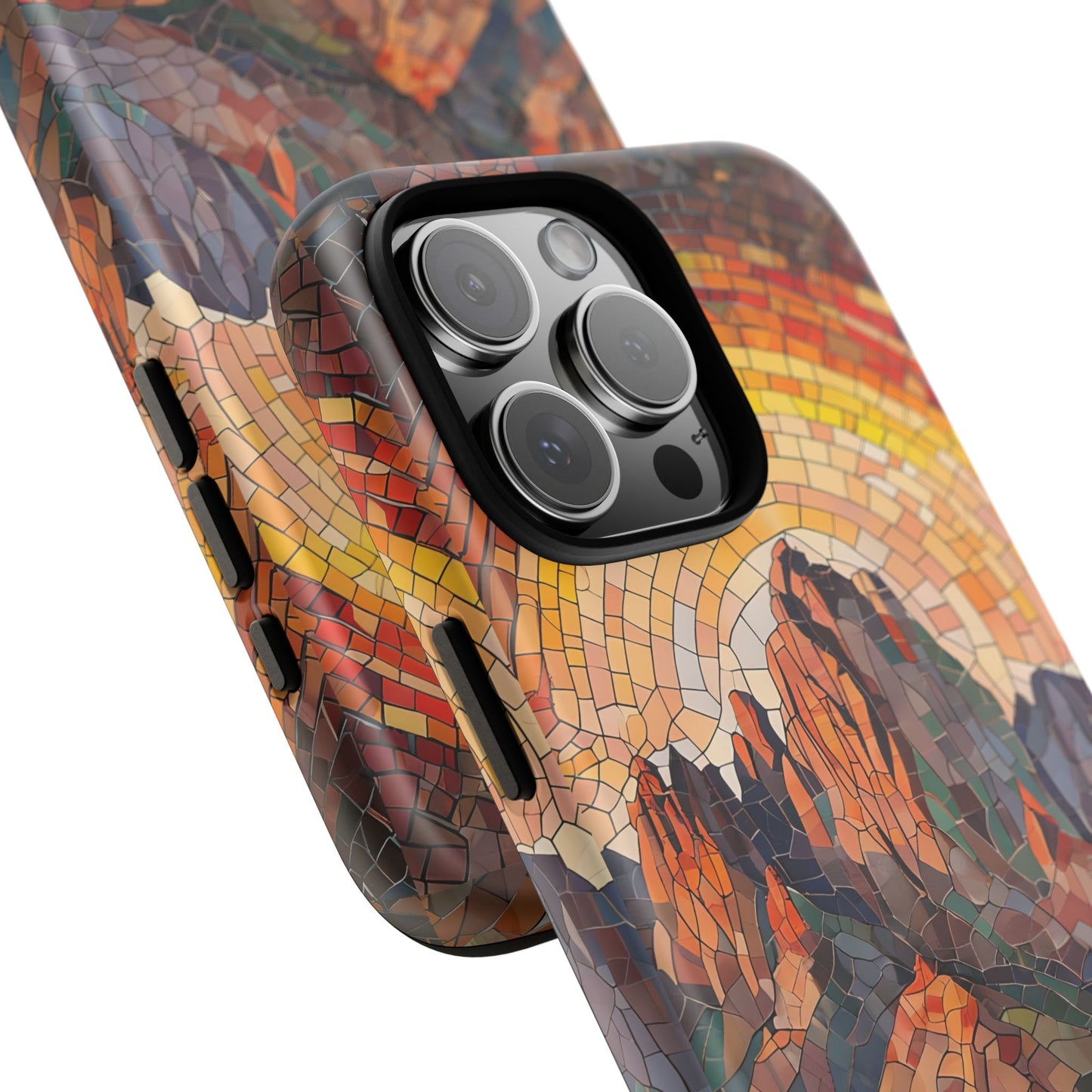 Guadalupe Mountains Mosaic Tough Phone Case, Scenic Mountain Art, National Park Aesthetic, Compatible with iPhone, Galaxy, and Google Phones