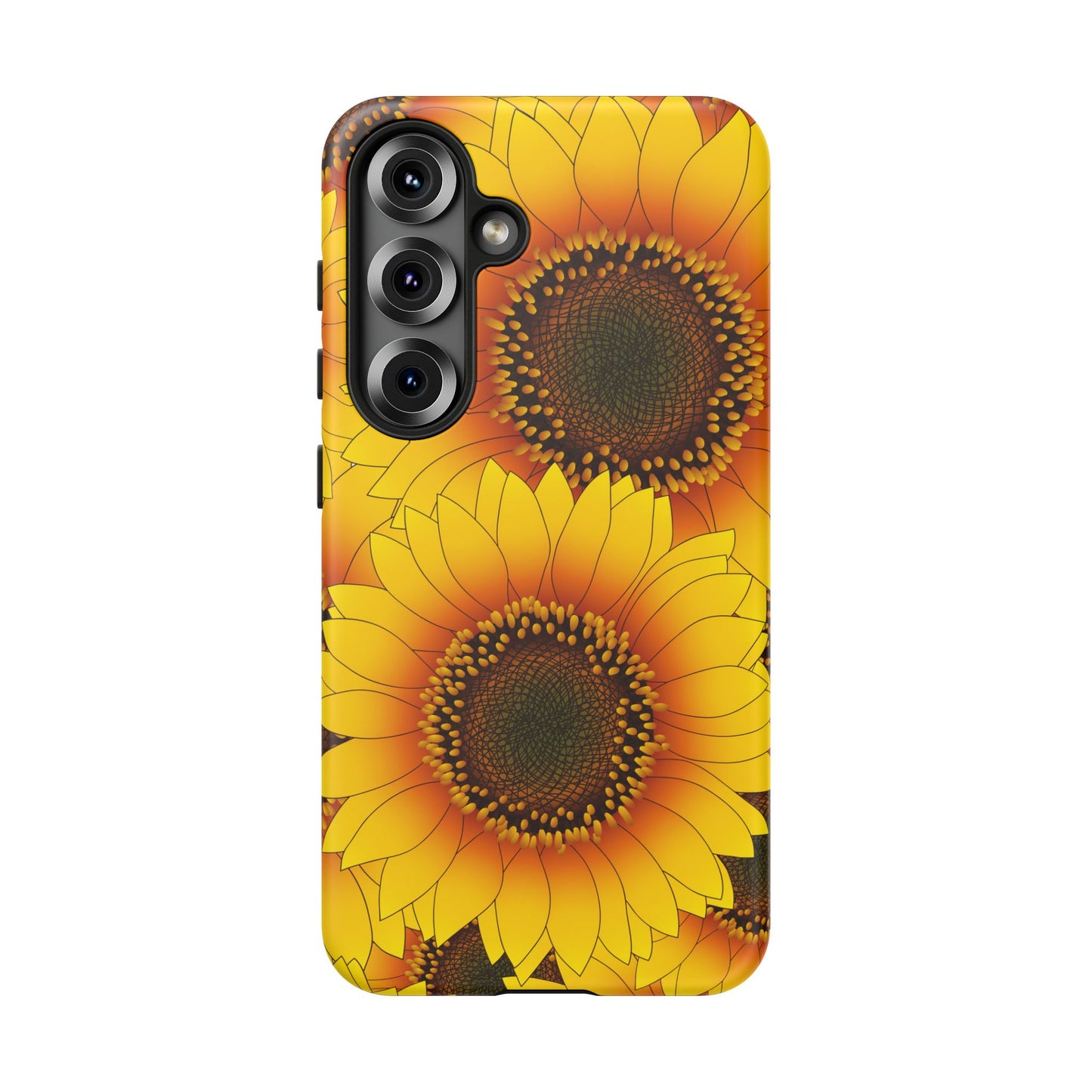 Sunflower Aesthetic Tough Phone Case - Bright Floral Art, Bold Yellow Sunflower Design, Compatible with iPhone, Galaxy, and Google Phones
