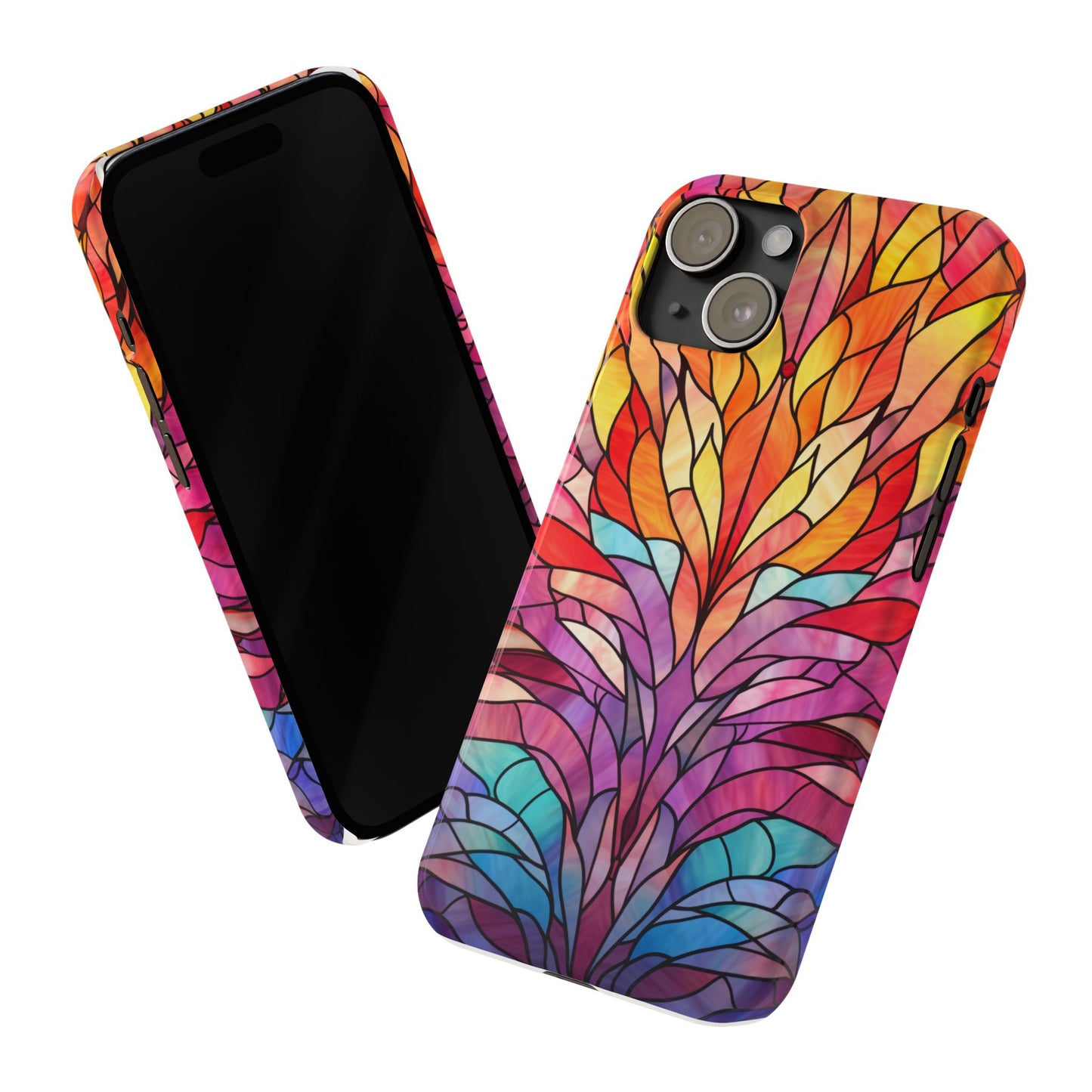 Vibrant Floral Slim Phone Cases, Colorful Smartphone Cover, Artistic Phone Skin, Unique Gift for Her, Nature-Inspired Accessory