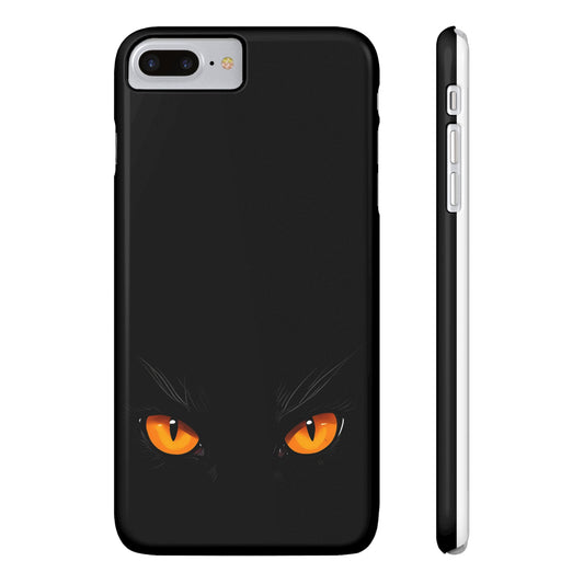 Black Cat Slim Phone Case - Gothic Halloween Aesthetic, Subtle Spookycore Aesthetic, Compatible with iPhone, Galaxy, and Google Phones
