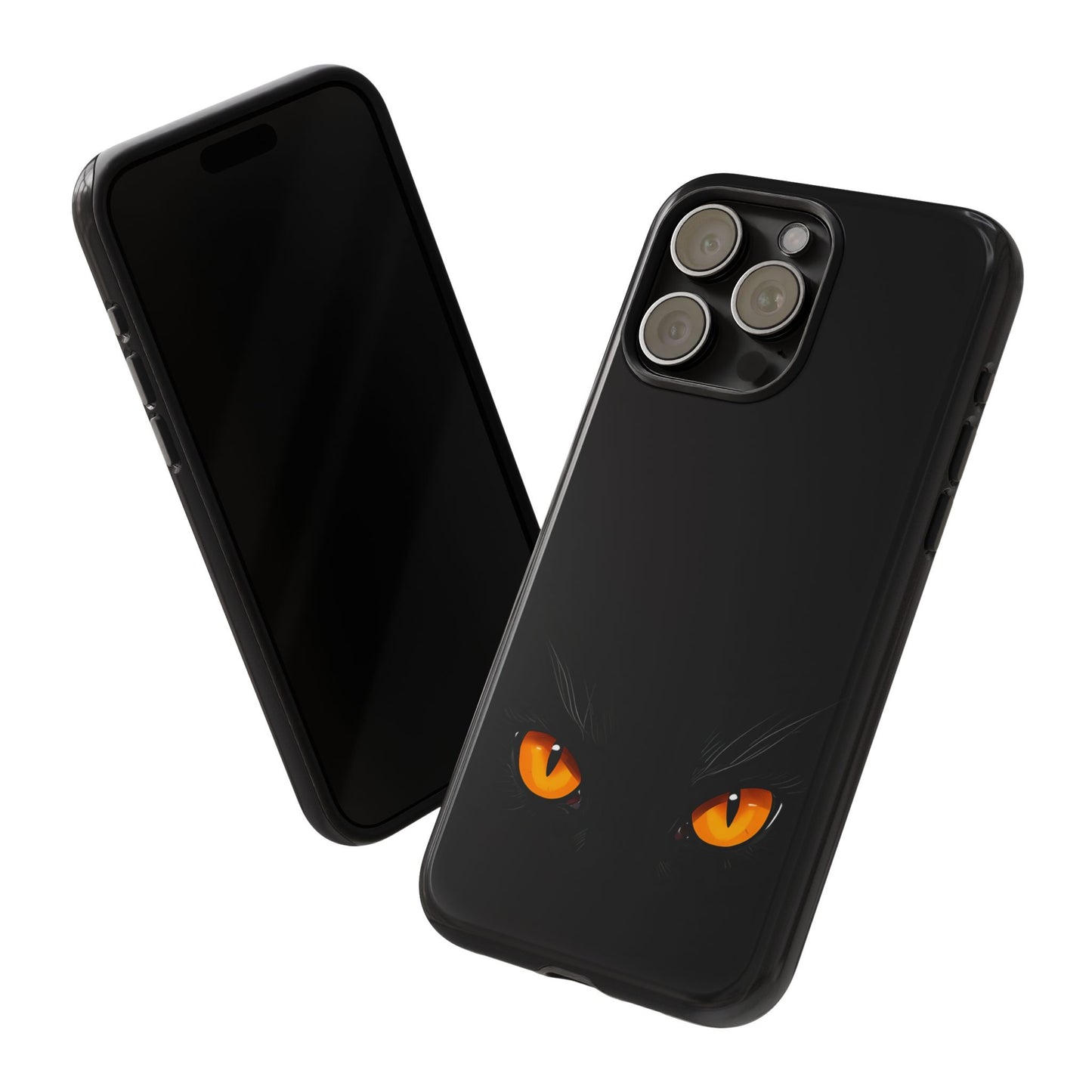 Black Cat Tough Phone Case - Gothic Halloween Aesthetic, Subtle Spookycore Aesthetic, Compatible with iPhone, Galaxy, and Google Phones