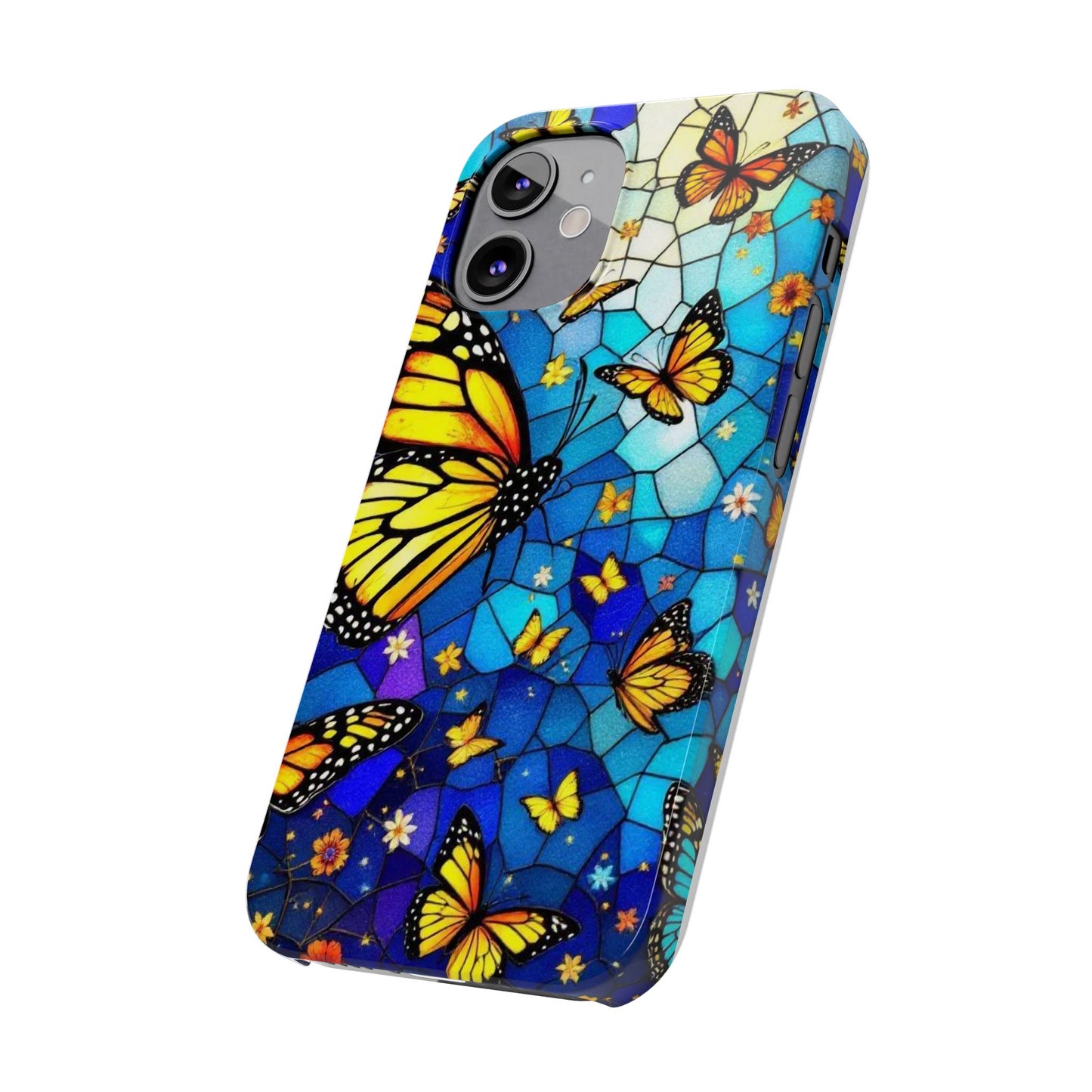 Butterfly Garden Slim Phone Case - Colorful Floral Design, Gift for Nature Lovers, Birthday Surprise, Eco-Friendly, Summer Vibes