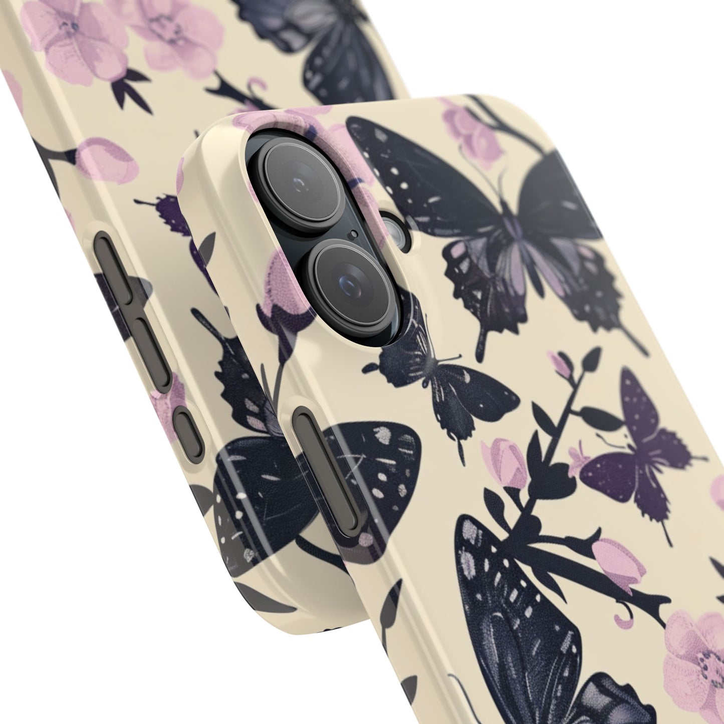Butterfly Floral Slim Phone Cases, Elegant Butterfly Design, Nature Lover Gift, Phone Accessory, Stylish Cases for Women