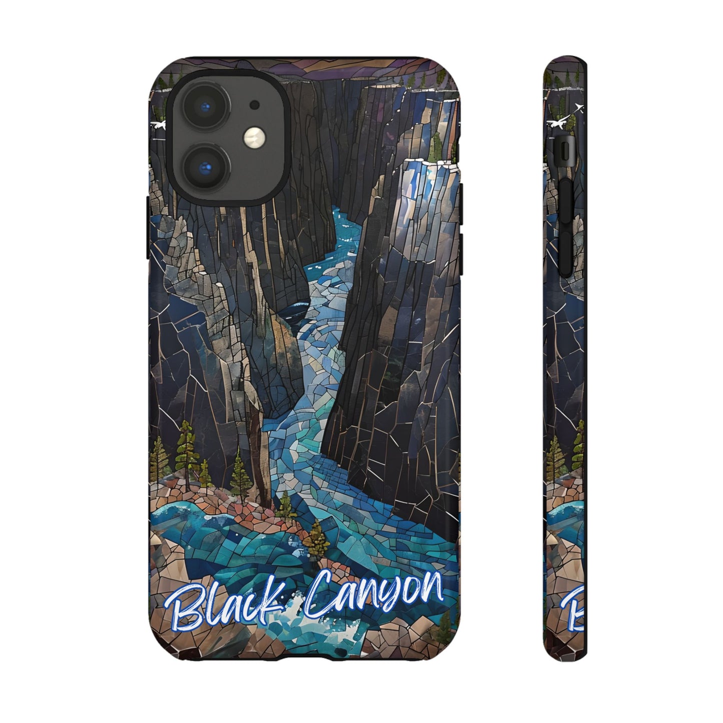 Black Canyon Phone Case, Mosaic Phone Case, Mountain Nature Art, National Park Gift, Scenic Forest Phone Cover, Landscape Aesthetic Case