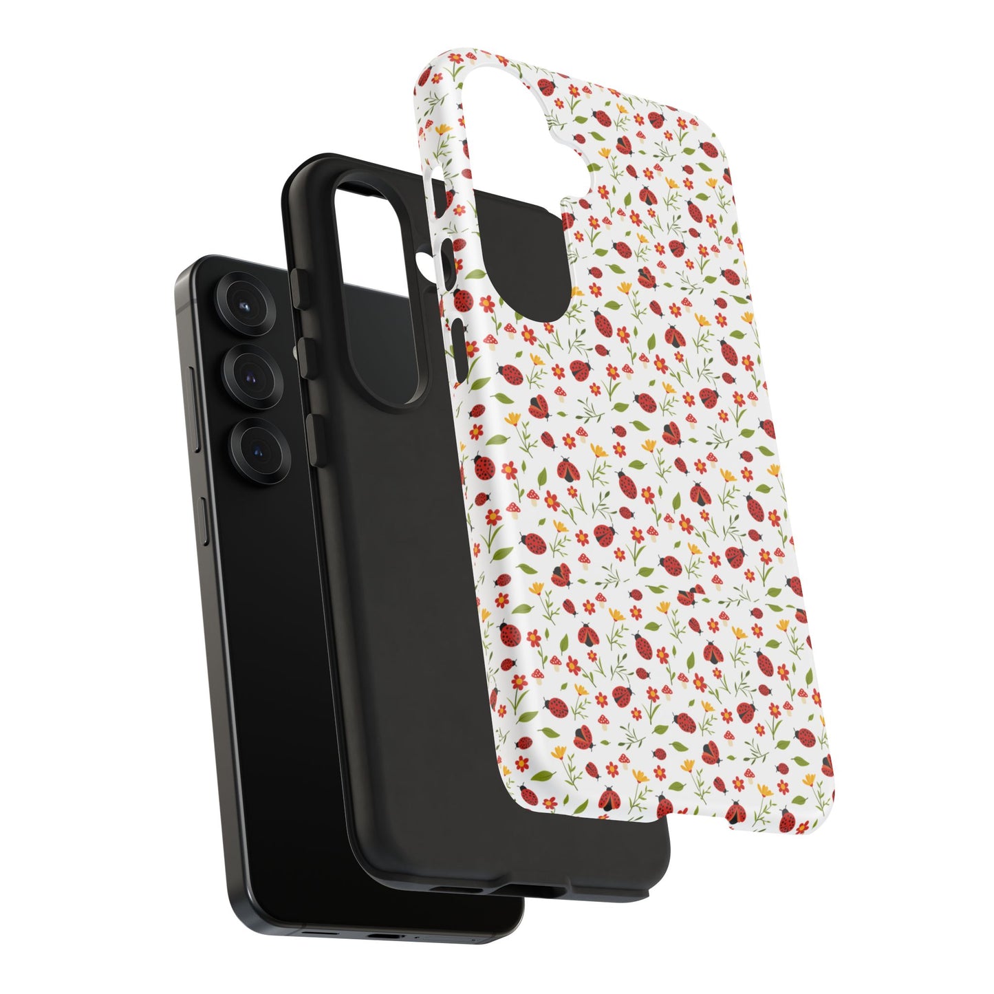 Ladybug Tough Phone Case - Cute Insect Aesthetic, Nature-Inspired Pattern Art, Compatible with iPhone, Galaxy, and Google Phones