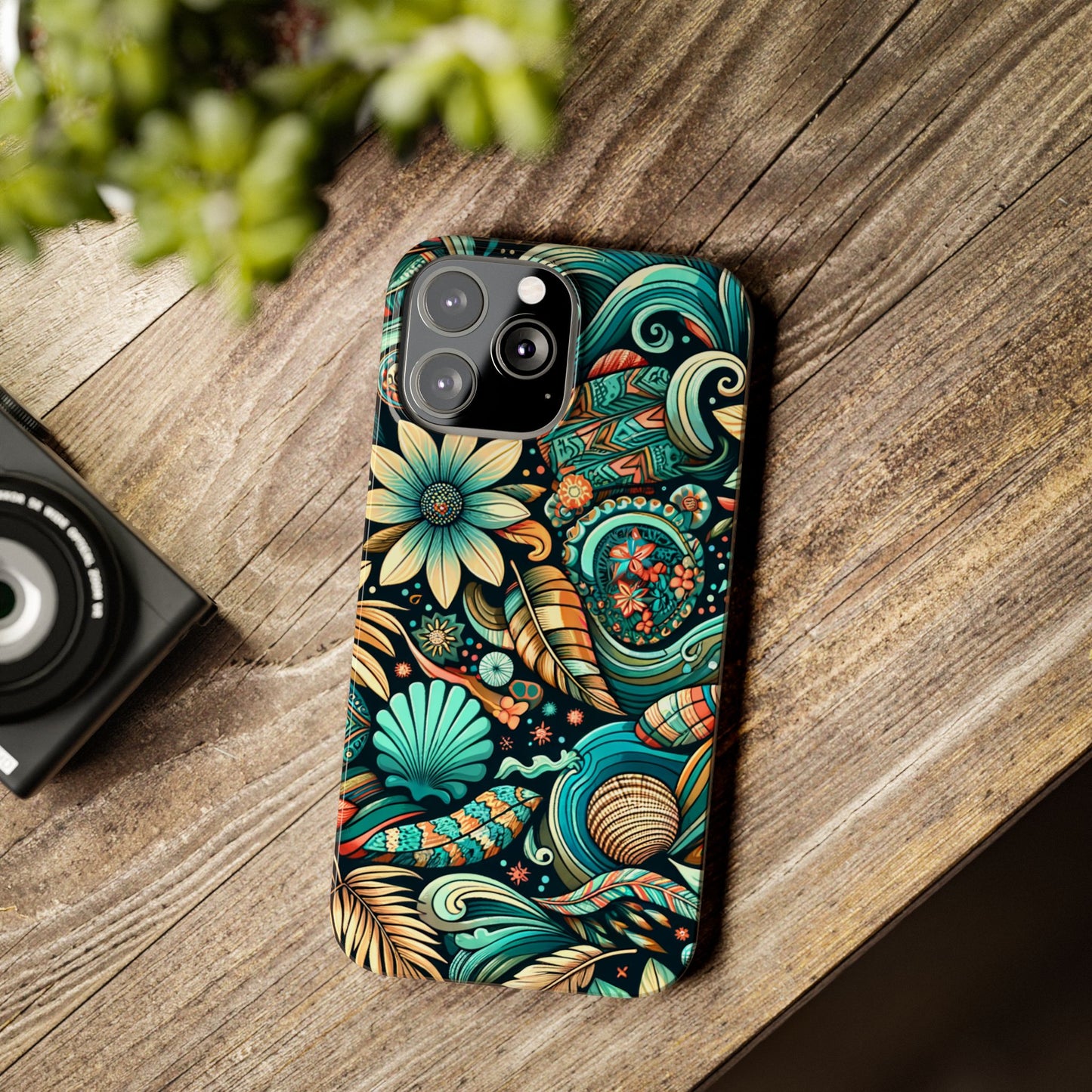 Floral Wave Phone Case - Vibrant Slim Protector, Bohemian Style, Perfect for Gifts, Nature Lovers, Summer Vibes, Eco-Friendly Design