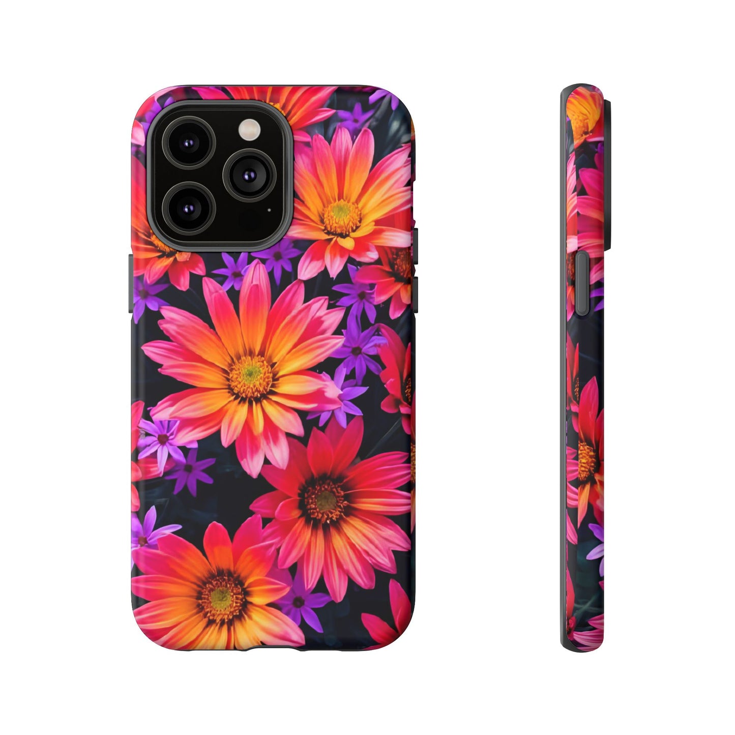 Bold Garden Flower Tough Phone Case - Colorful Floral Print, Bright Botanical Aesthetic, Compatible with iPhone, Galaxy, and Google Phones