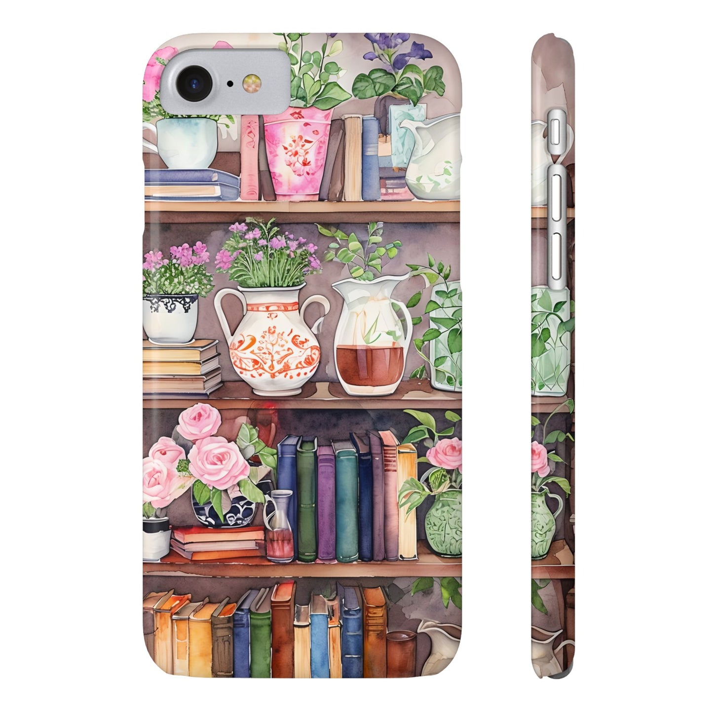 Charming Floral Phone Cases, Botanical Slim Cases, Book Lover Gifts, Cozy Home Aesthetic, Cute Phone Accessories, Nature-Inspired Designs