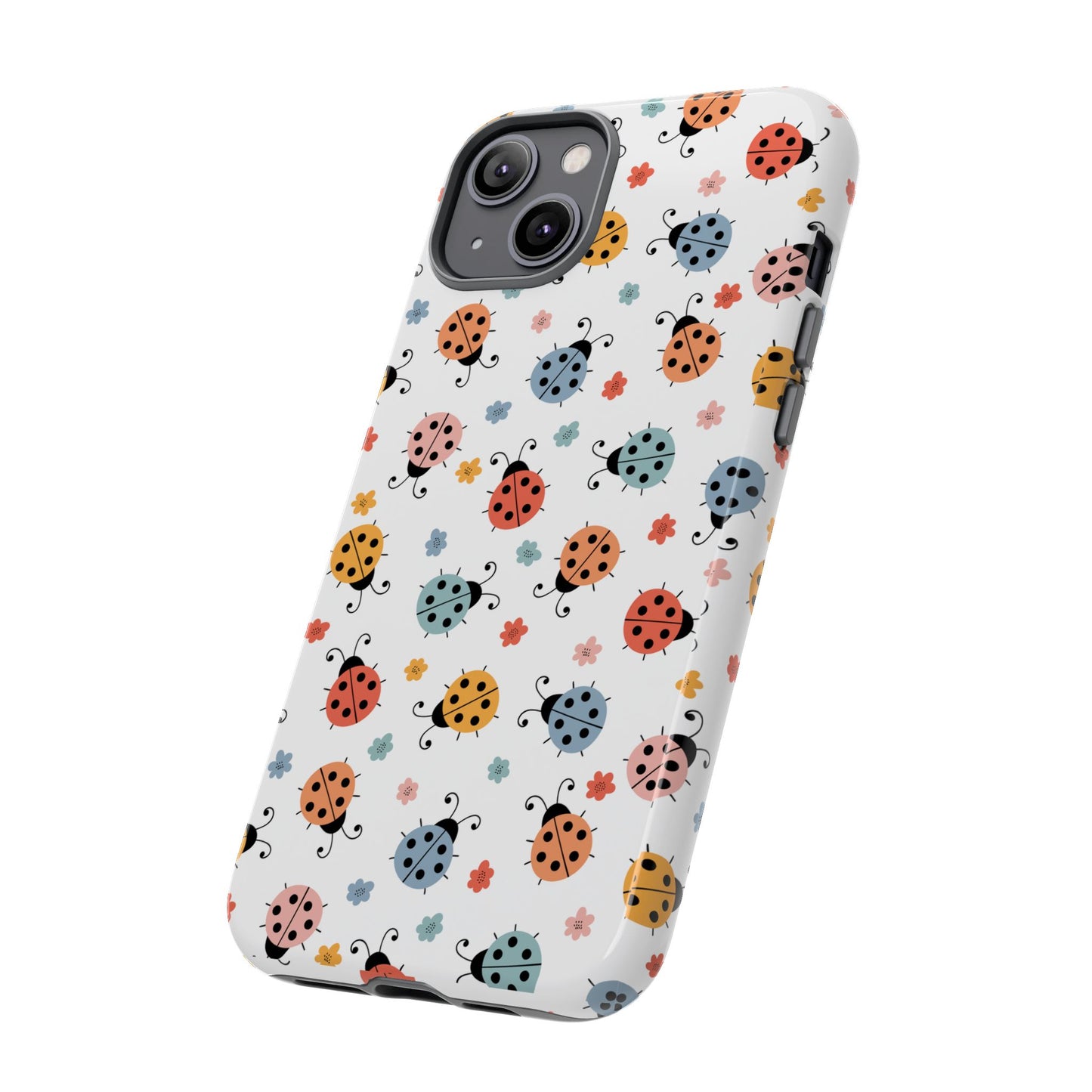 Ladybug Tough Phone Case - Cute Insect Aesthetic, Nature-Inspired Pattern Art, Compatible with iPhone, Galaxy, and Google Phones