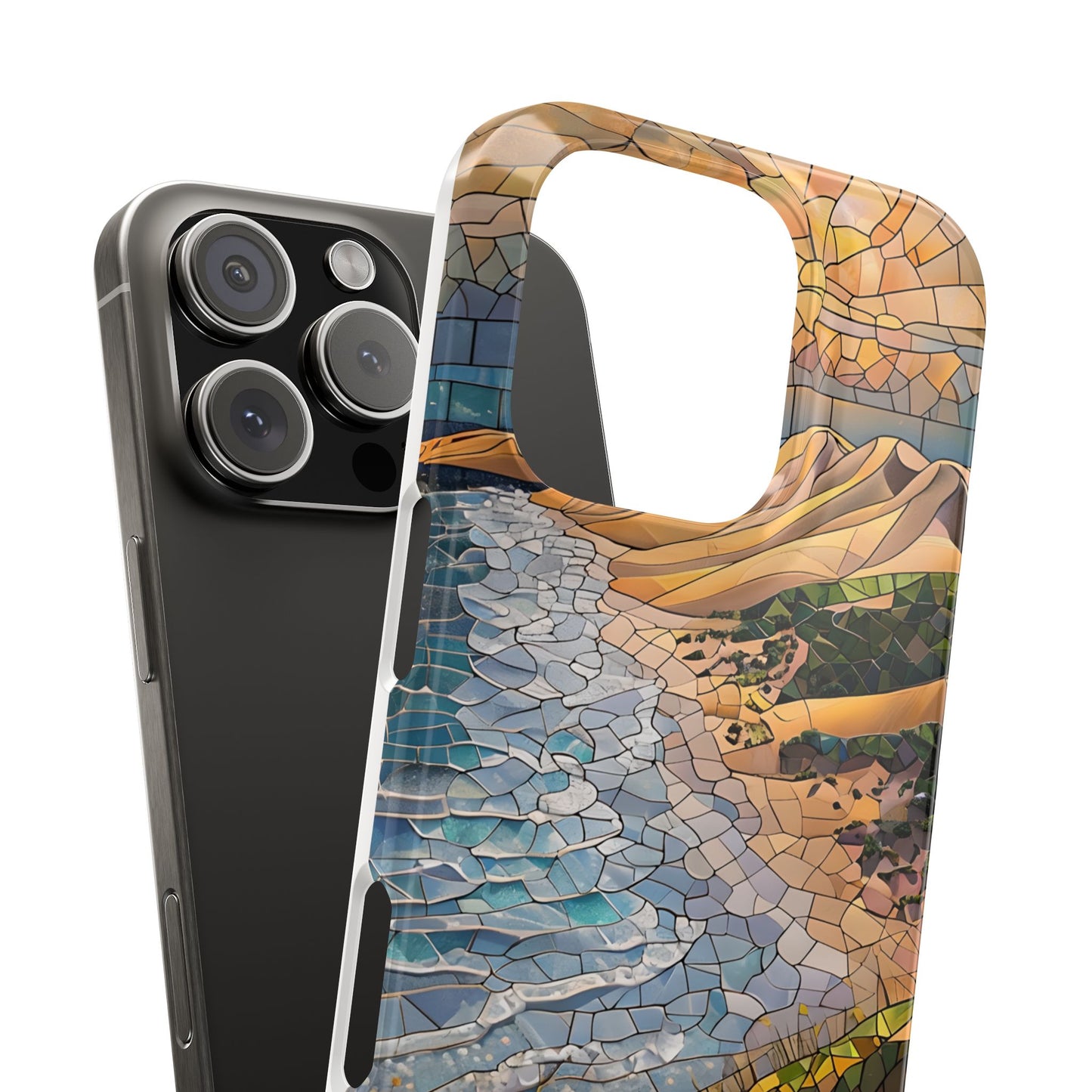 Indiana Dunes National Park Michigan Slim Phone Case, Mosaic Phone Case, East U.S. Nature Art, Coastal Chic, Ocean Lovers, Nature Inspired