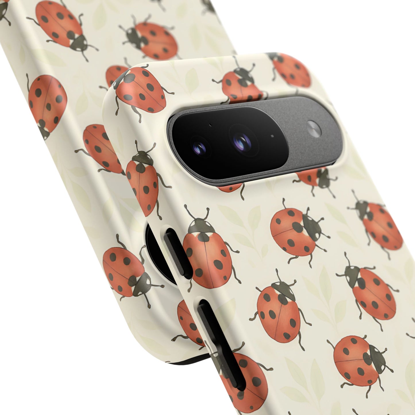 Ladybug Tough Phone Case - Cute Insect Aesthetic, Nature-Inspired Pattern Art, Compatible with iPhone, Galaxy, and Google Phones