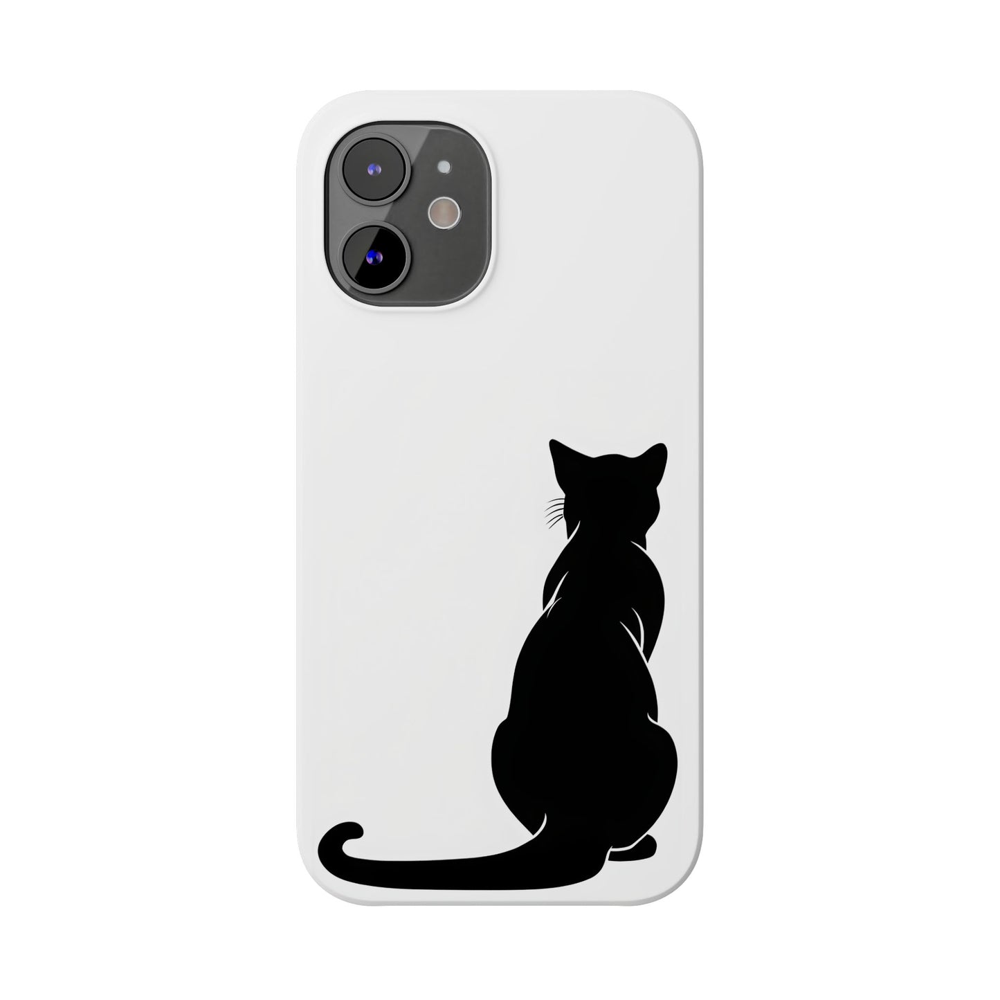 Black Cat Halloween Slim Phone Case Coquette, Creepy Cute Gift for Her, Goth Coquette Spooky Case, Compatible with iPhone, Galaxy, Google