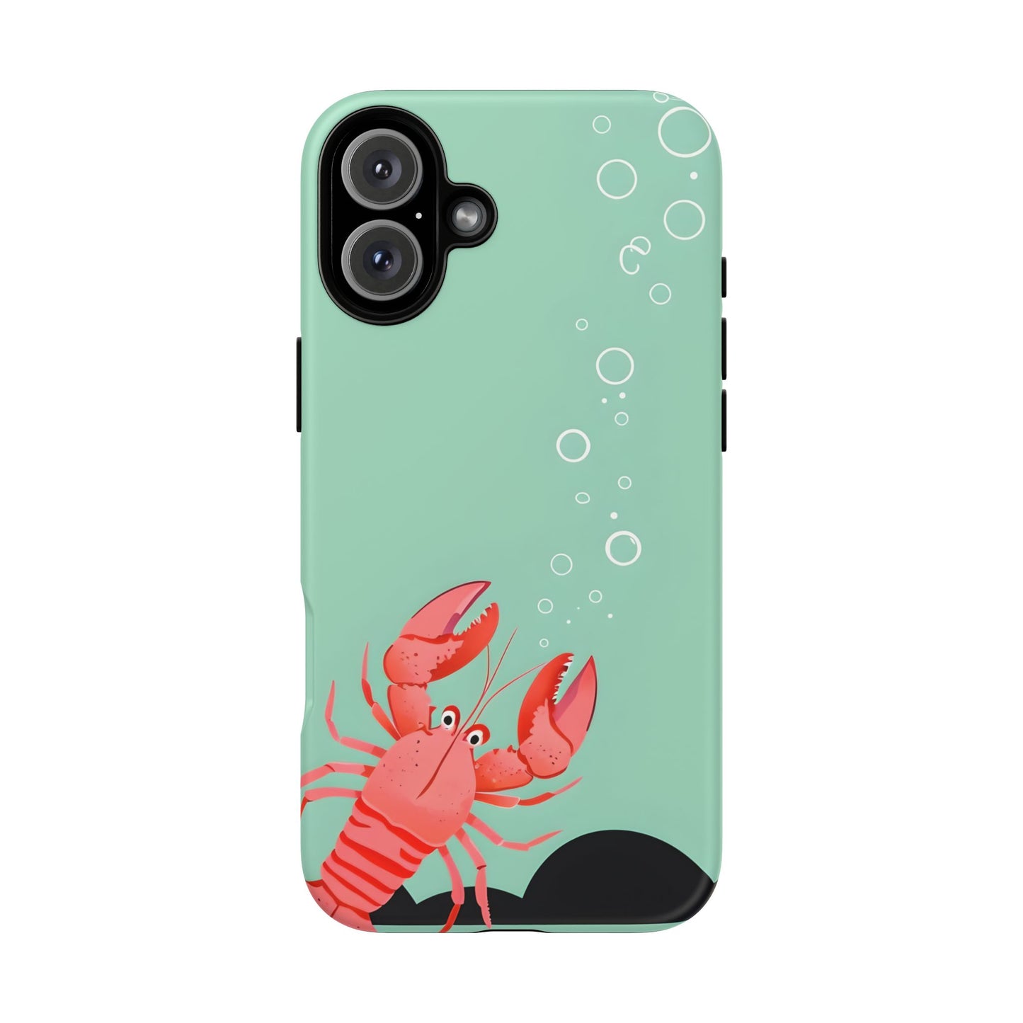 Whimsical Lobster Phone Case - Funny Sea Creature Tough Case Gift - Sea Foam Green Ocean Design - Compatible with iPhone Galaxy Google