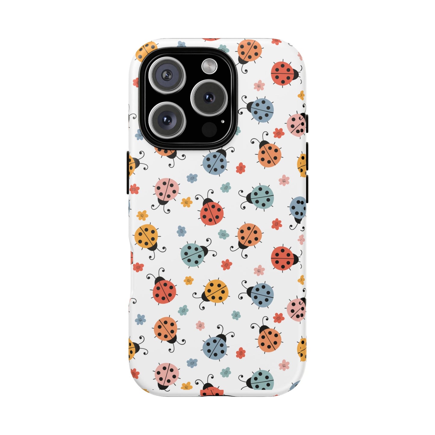 Ladybug Tough Phone Case - Cute Insect Aesthetic, Nature-Inspired Pattern Art, Compatible with iPhone, Galaxy, and Google Phones
