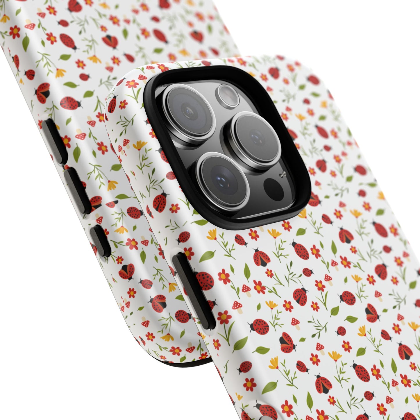 Ladybug Tough Phone Case - Cute Insect Aesthetic, Nature-Inspired Pattern Art, Compatible with iPhone, Galaxy, and Google Phones