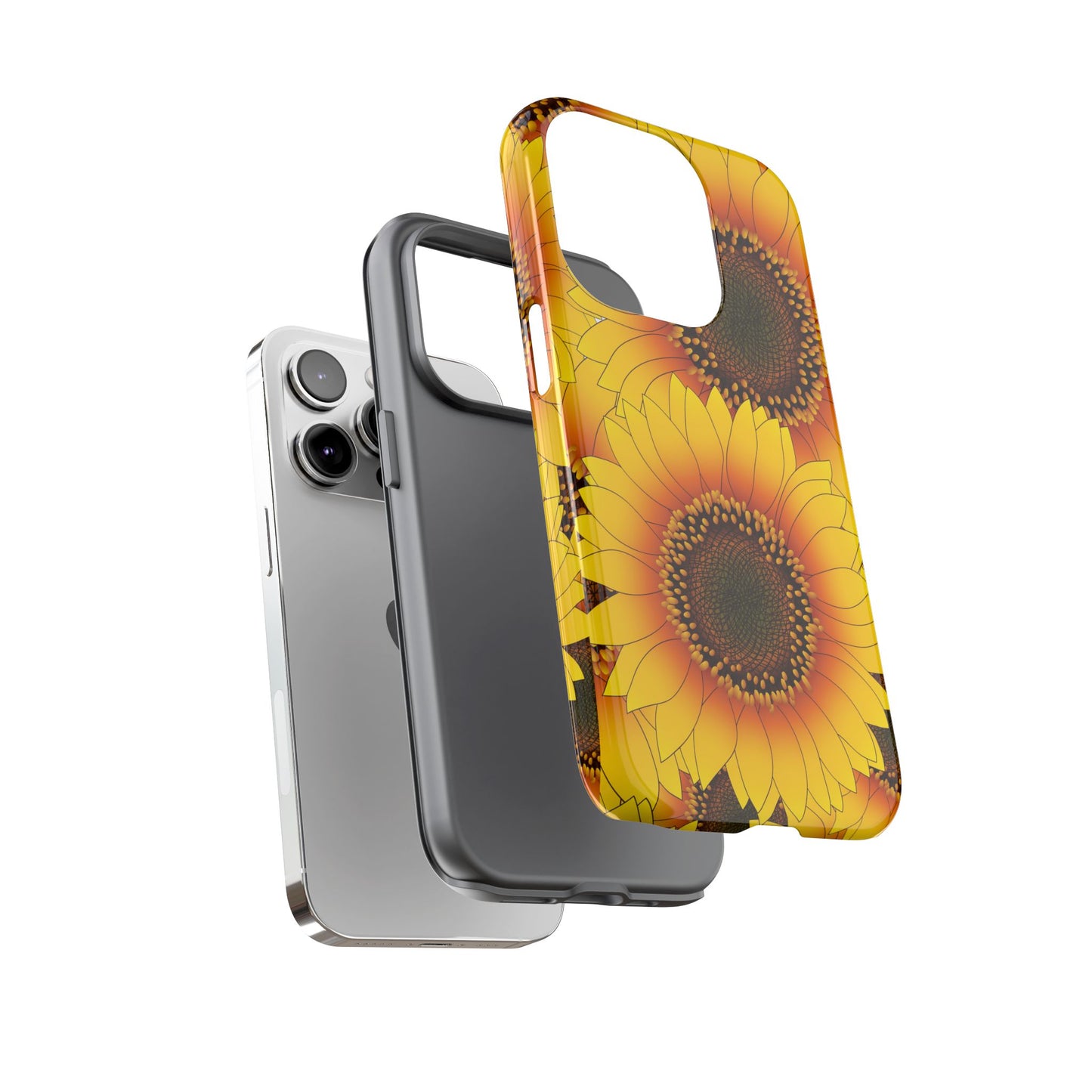 Sunflower Aesthetic Tough Phone Case - Bright Floral Art, Bold Yellow Sunflower Design, Compatible with iPhone, Galaxy, and Google Phones