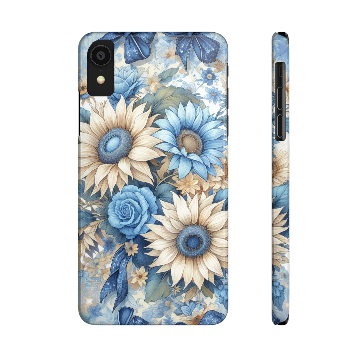 Floral Slim Phone Cases - Vibrant Sunflower Design, Flower Phone Cover, Aesthetic Gift, Spring Accessory, Nature Lover's Essential