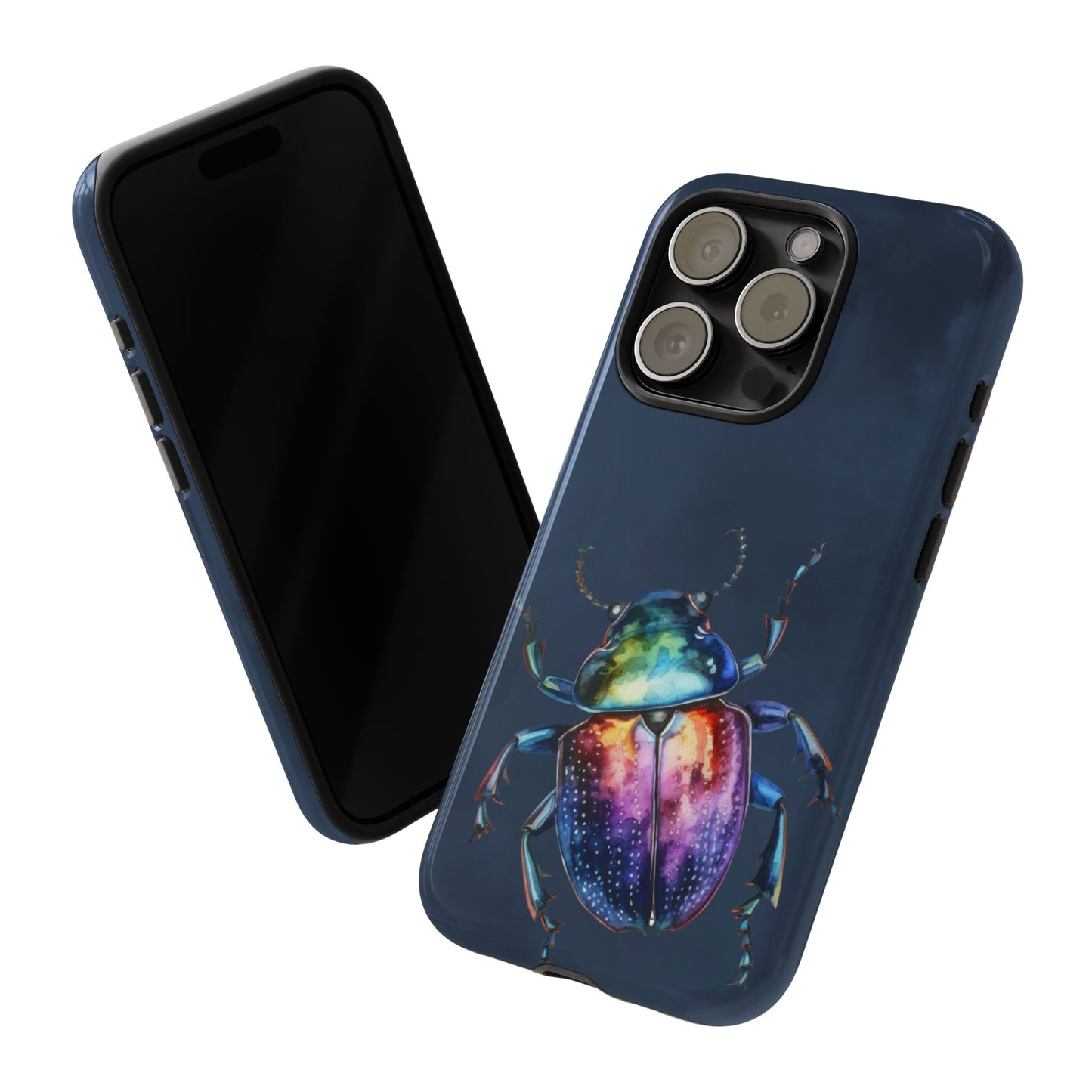 Iridescent Beetle Tough Phone Case - Insect Art Design, Nature-Inspired Pattern, Compatible with iPhone, Galaxy, and Google Phones